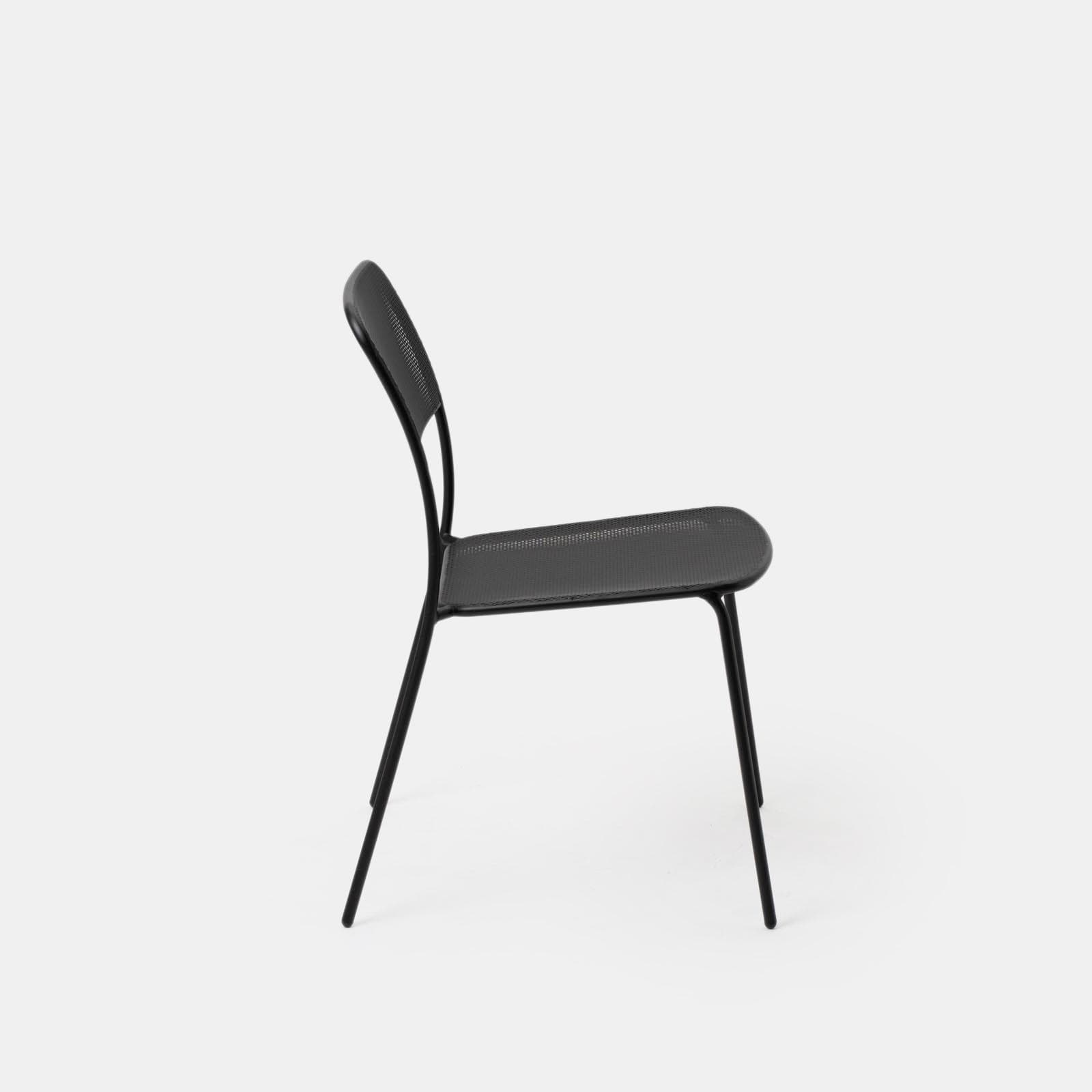 Sedia da esterno impilabile in acciaio nero - Faber