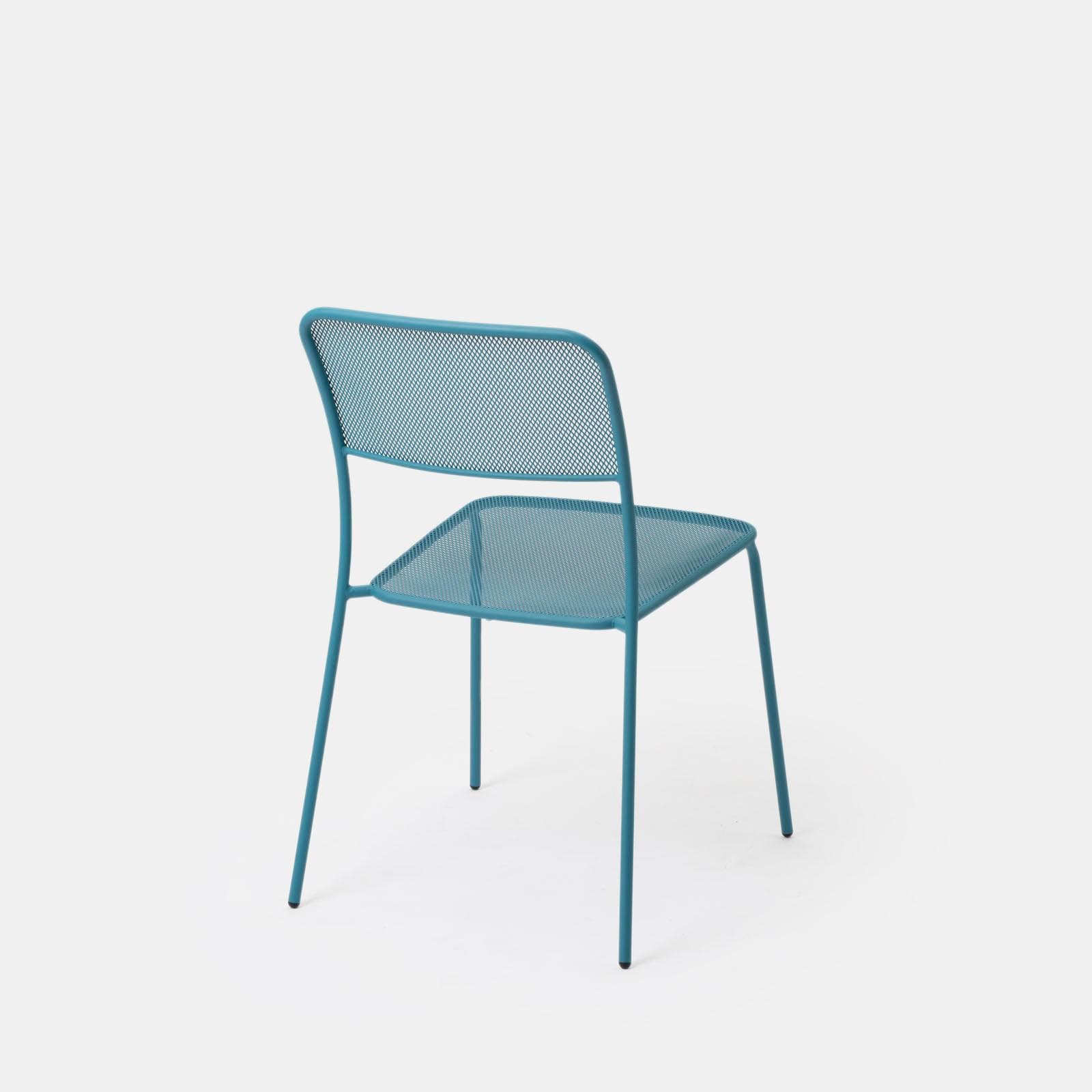 Sedia da esterno impilabile in acciaio blu maldive - Faber