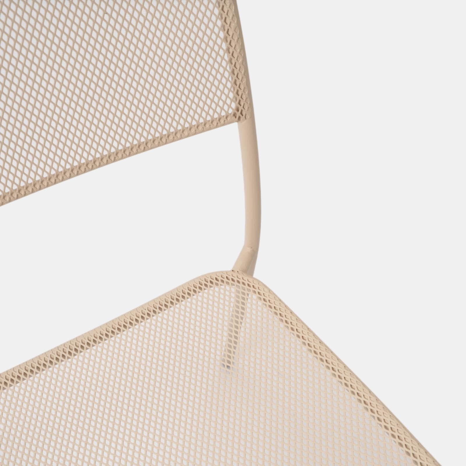 Sedia da esterno impilabile in acciaio vaniglia - Faber