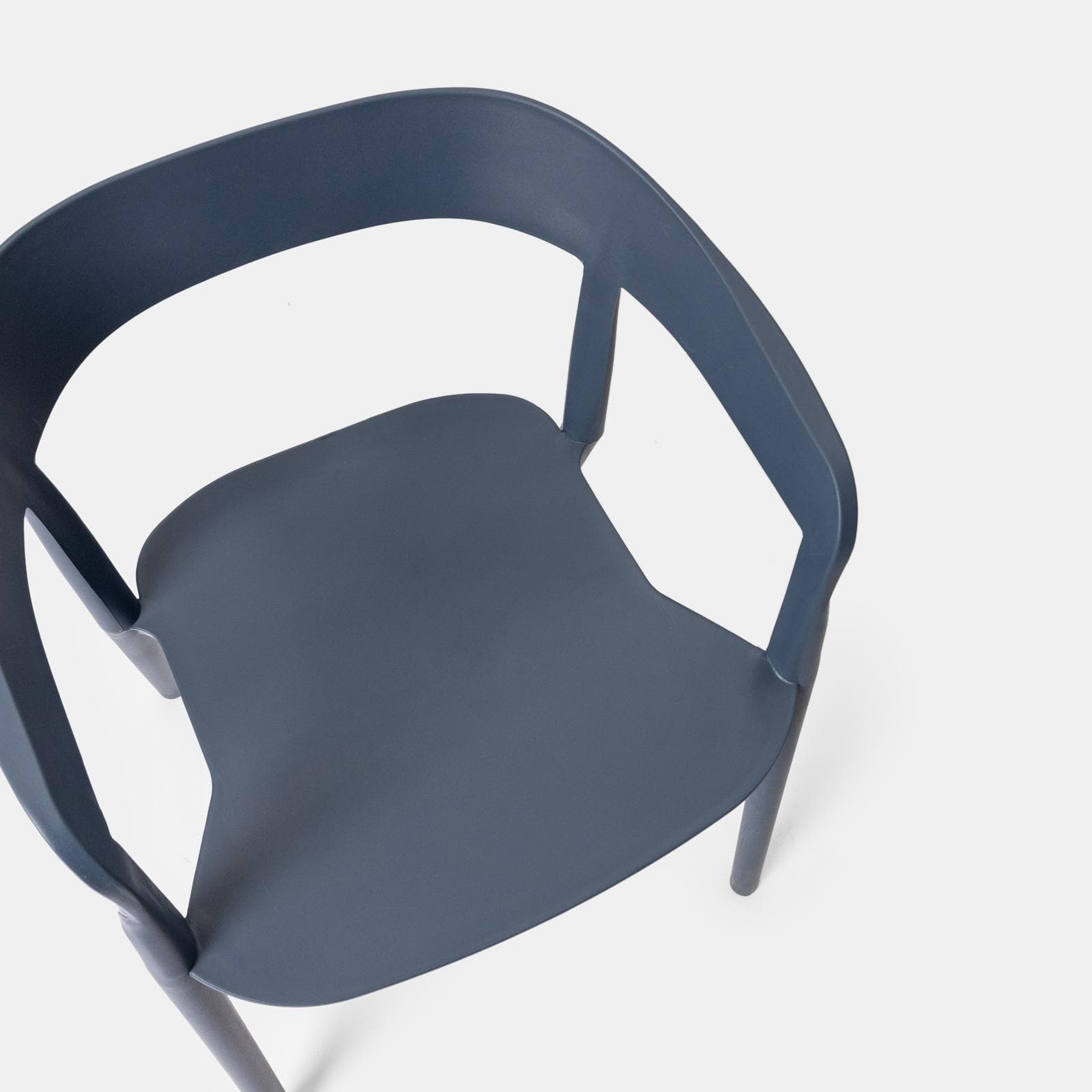 Sedia da giardino con schienale avvolgente in polipropilene blu - Astrin