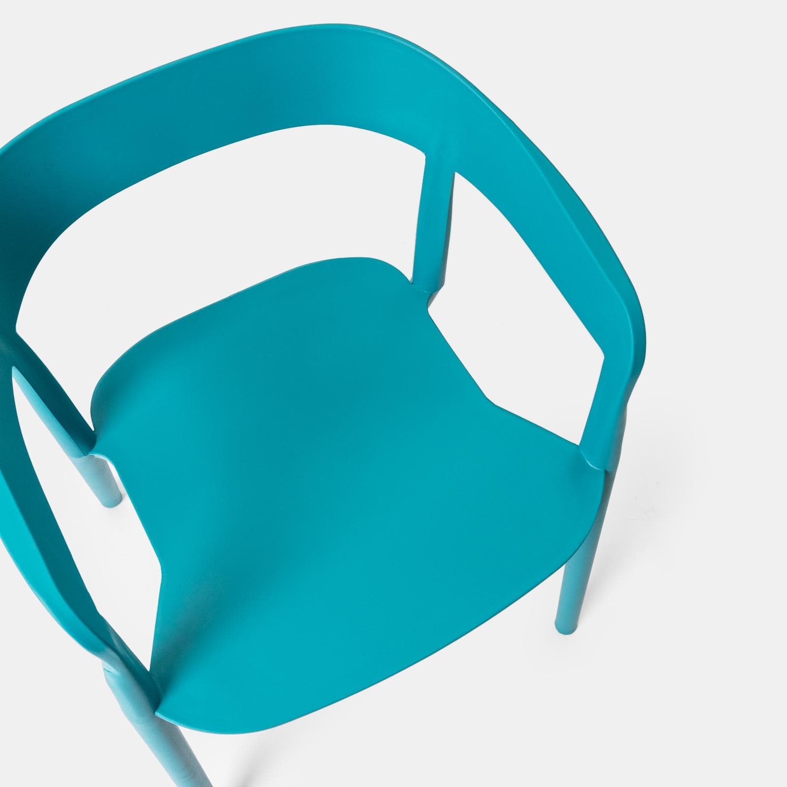 Sedia da giardino con schienale avvolgente in polipropilene blu maldive - Astrin