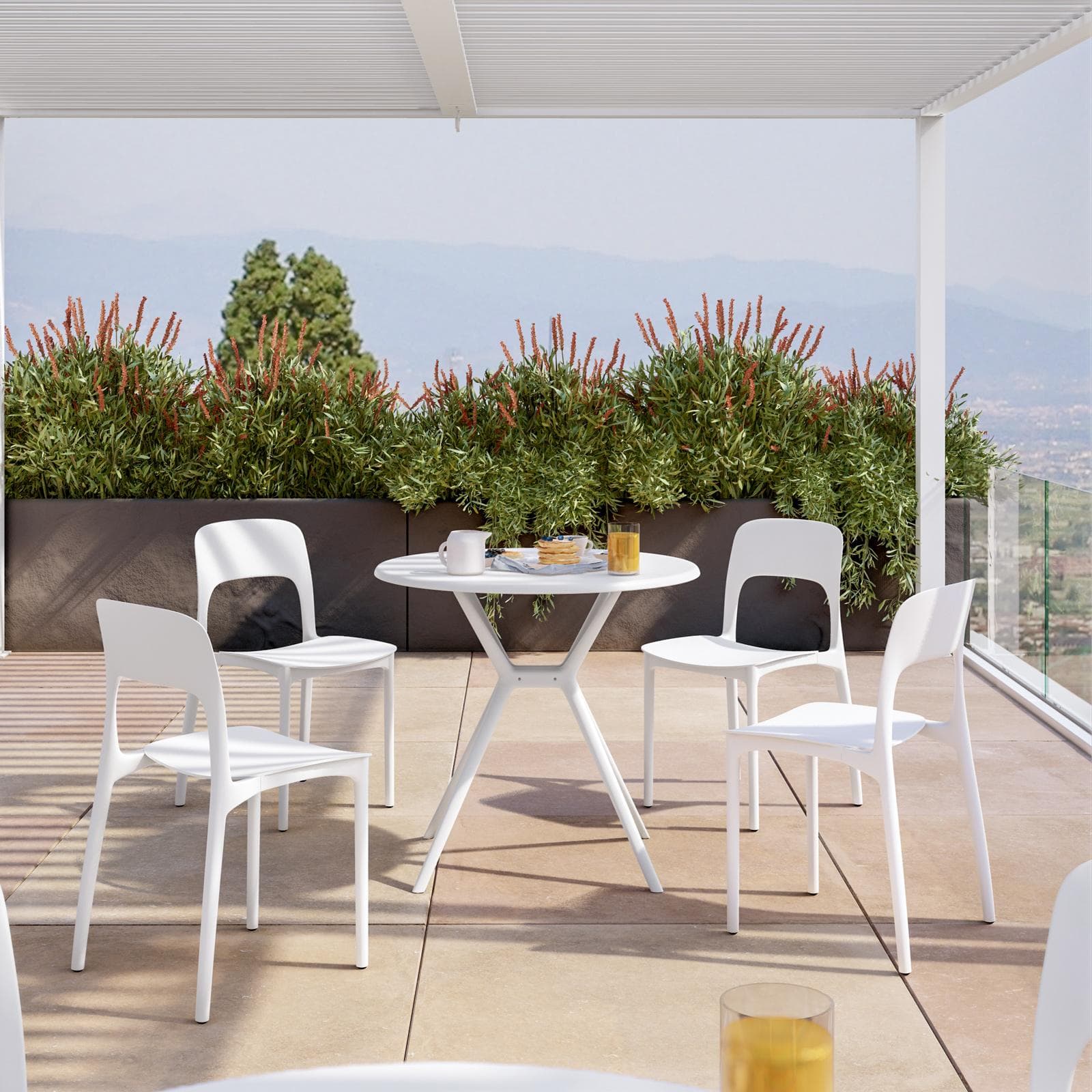 Sedia da giardino in polipropilene bianco - Arabella