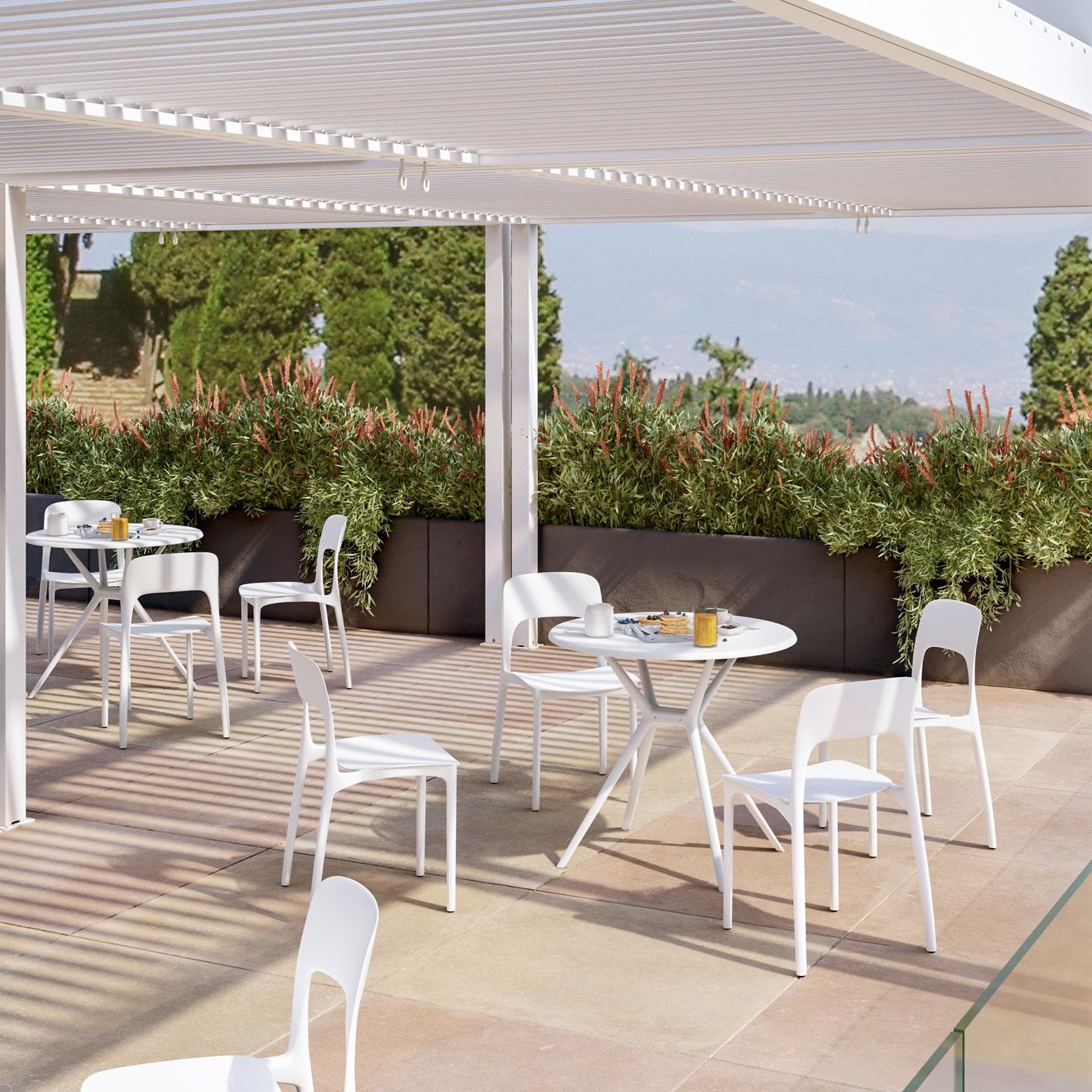 Sedia da giardino in polipropilene bianco - Arabella