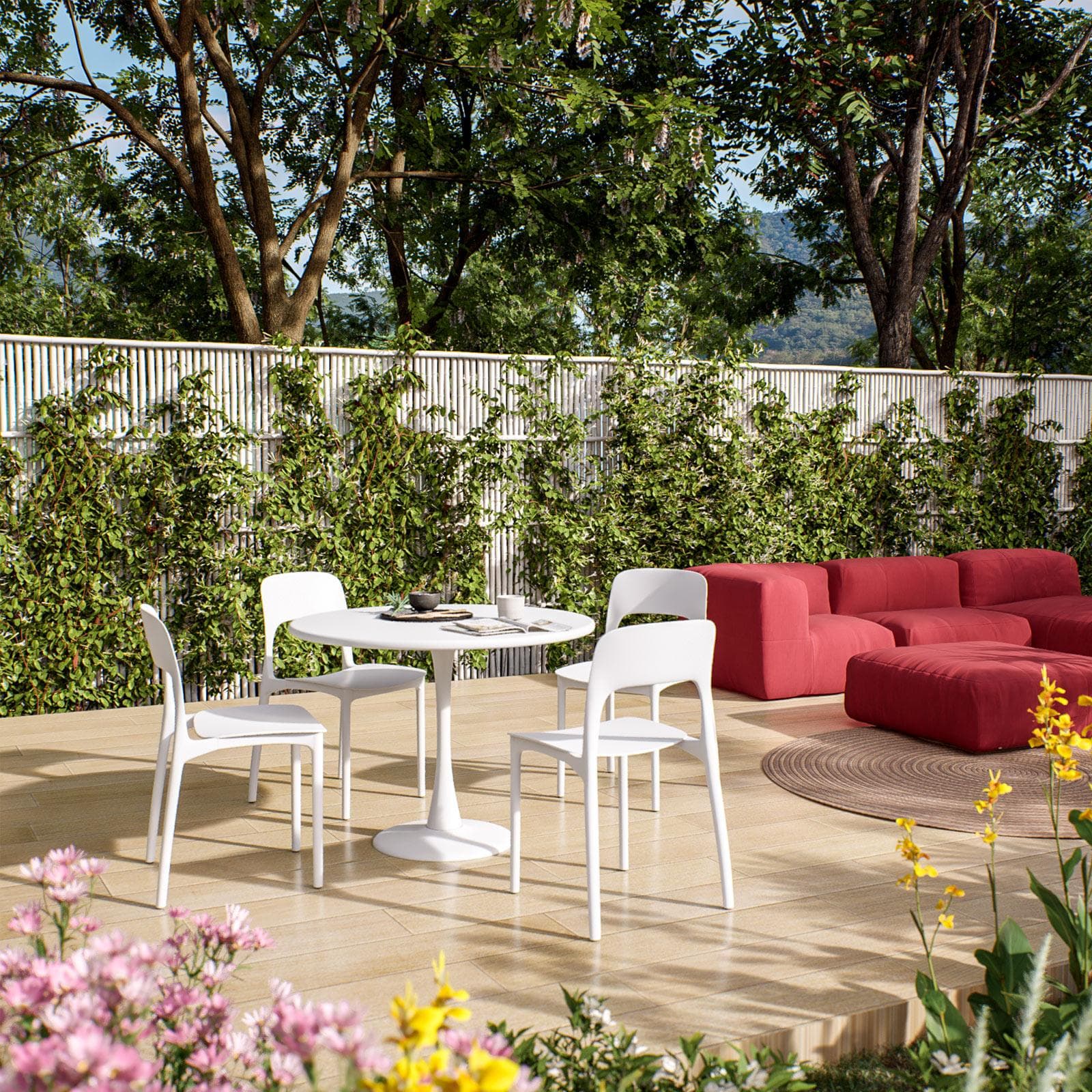 Sedia da giardino in polipropilene bianco - Arabella
