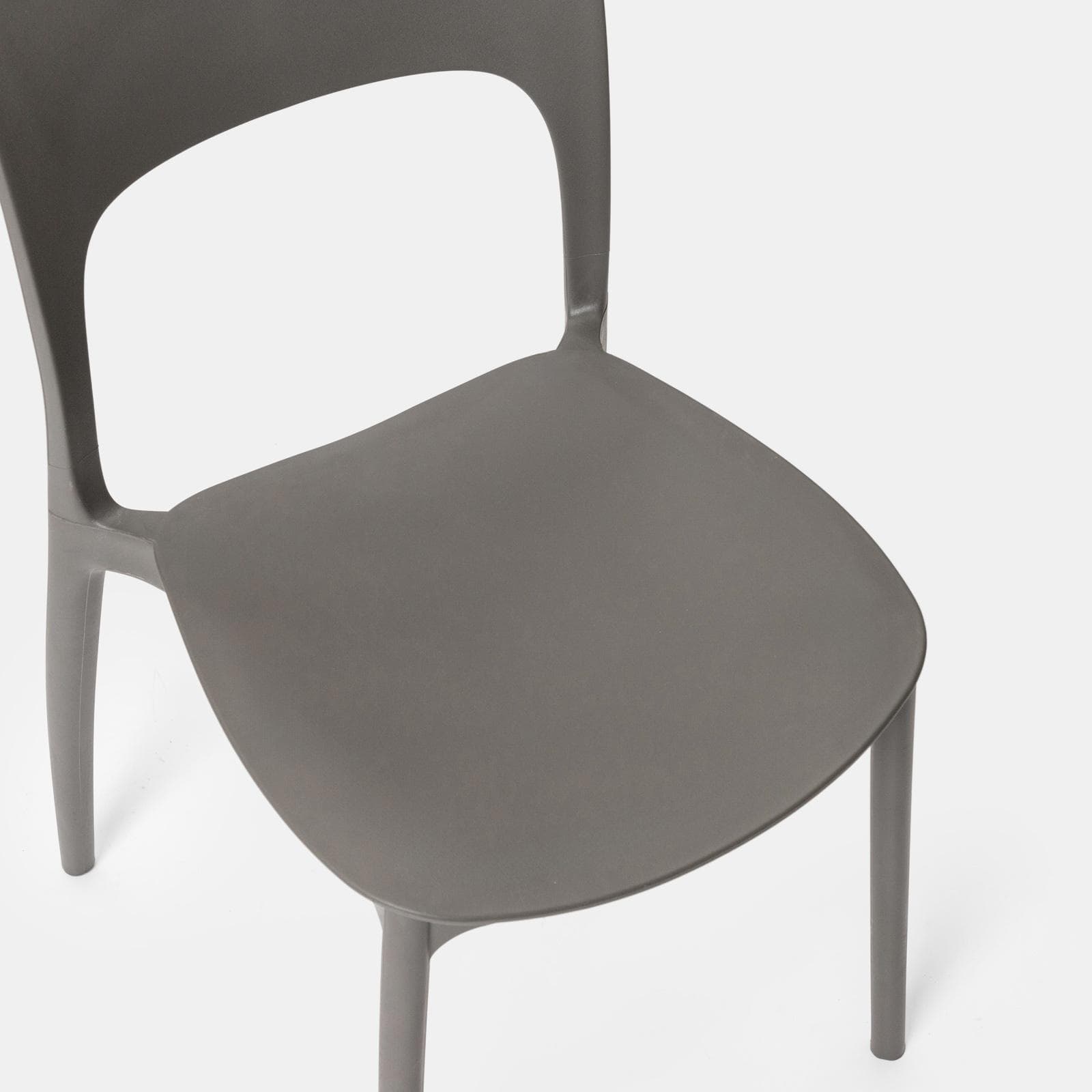 Sedia da giardino impilabile in polipropilene grigio - Arabella