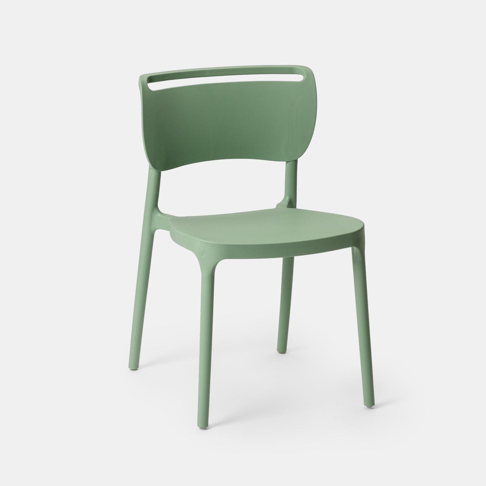 Sedia da giardino impilabile in polipropilene verde giada - Clyde