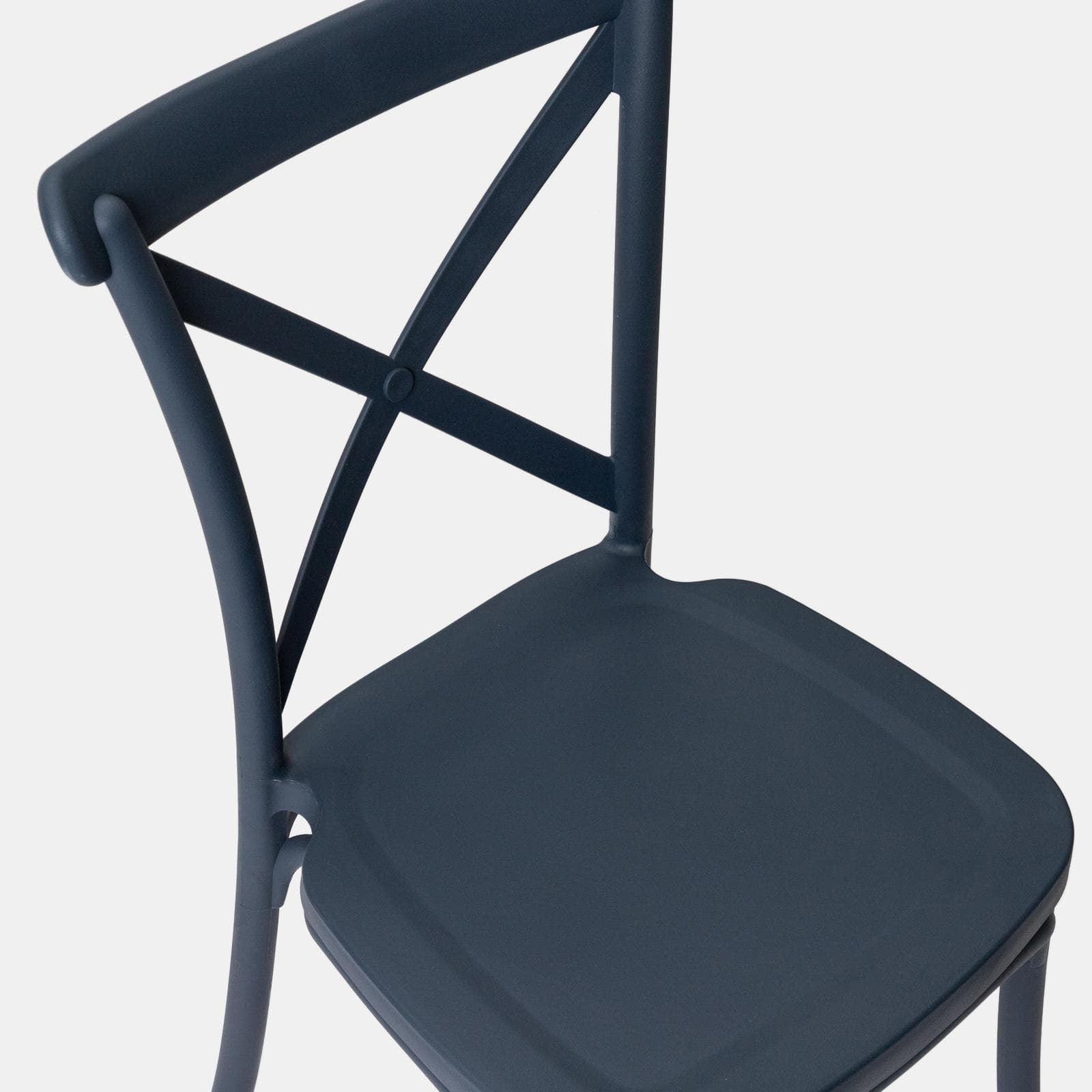 Sedia da giardino con schienale incrociato in polipropilene blu - Demetra