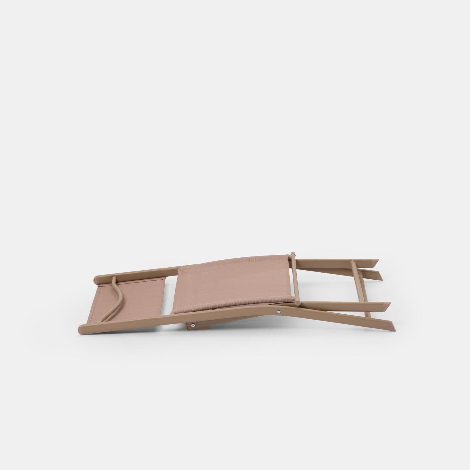 Sedia da giardino pieghevole in acciaio beige e textilene tortora - Iuba