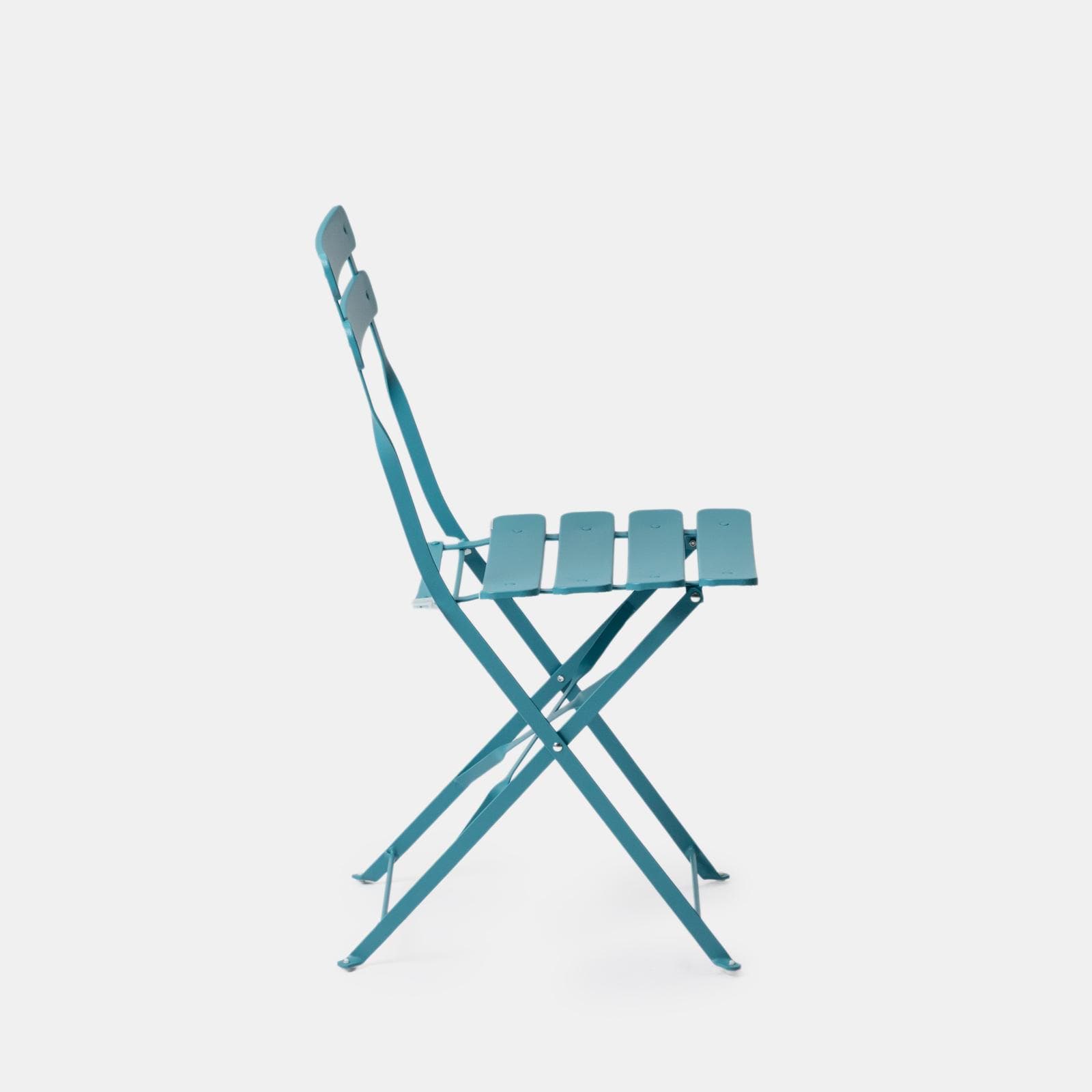 Sedia da giardino pieghevole in metallo blu pavone - Atelier