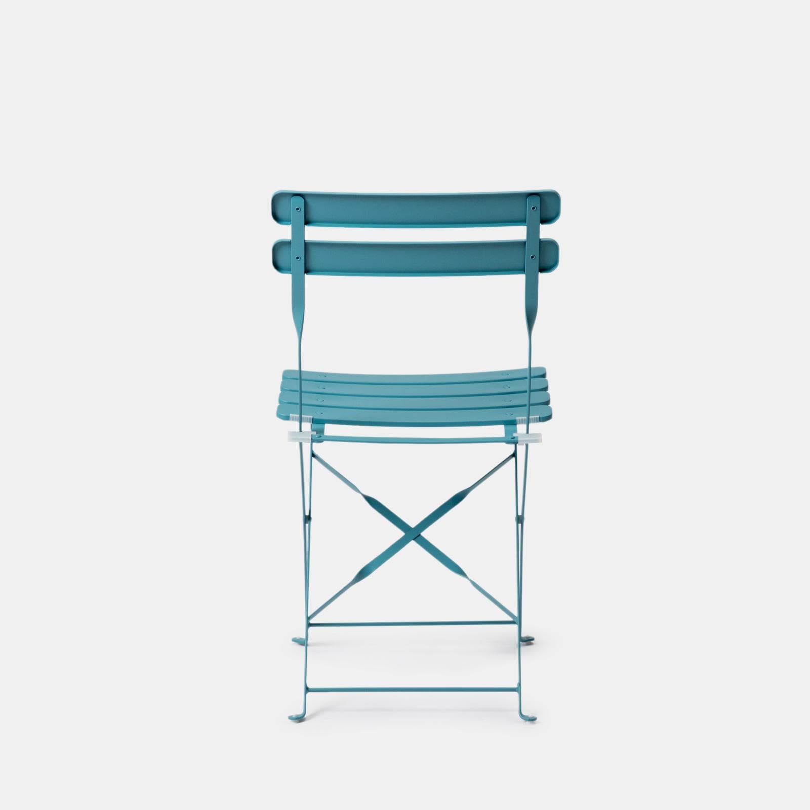 Sedia da giardino pieghevole in metallo blu pavone - Atelier