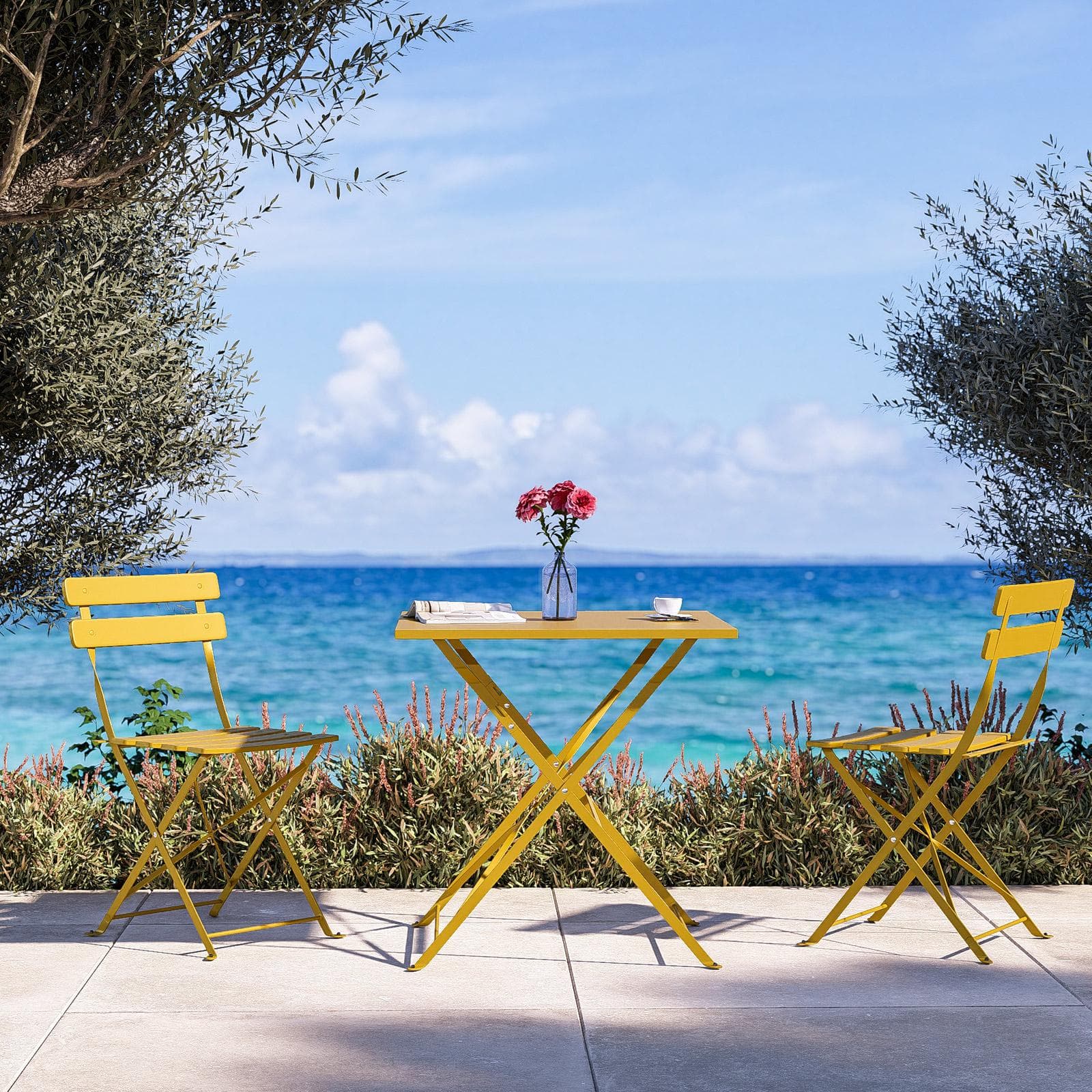 Sedia da giardino pieghevole in metallo senape - Atelier