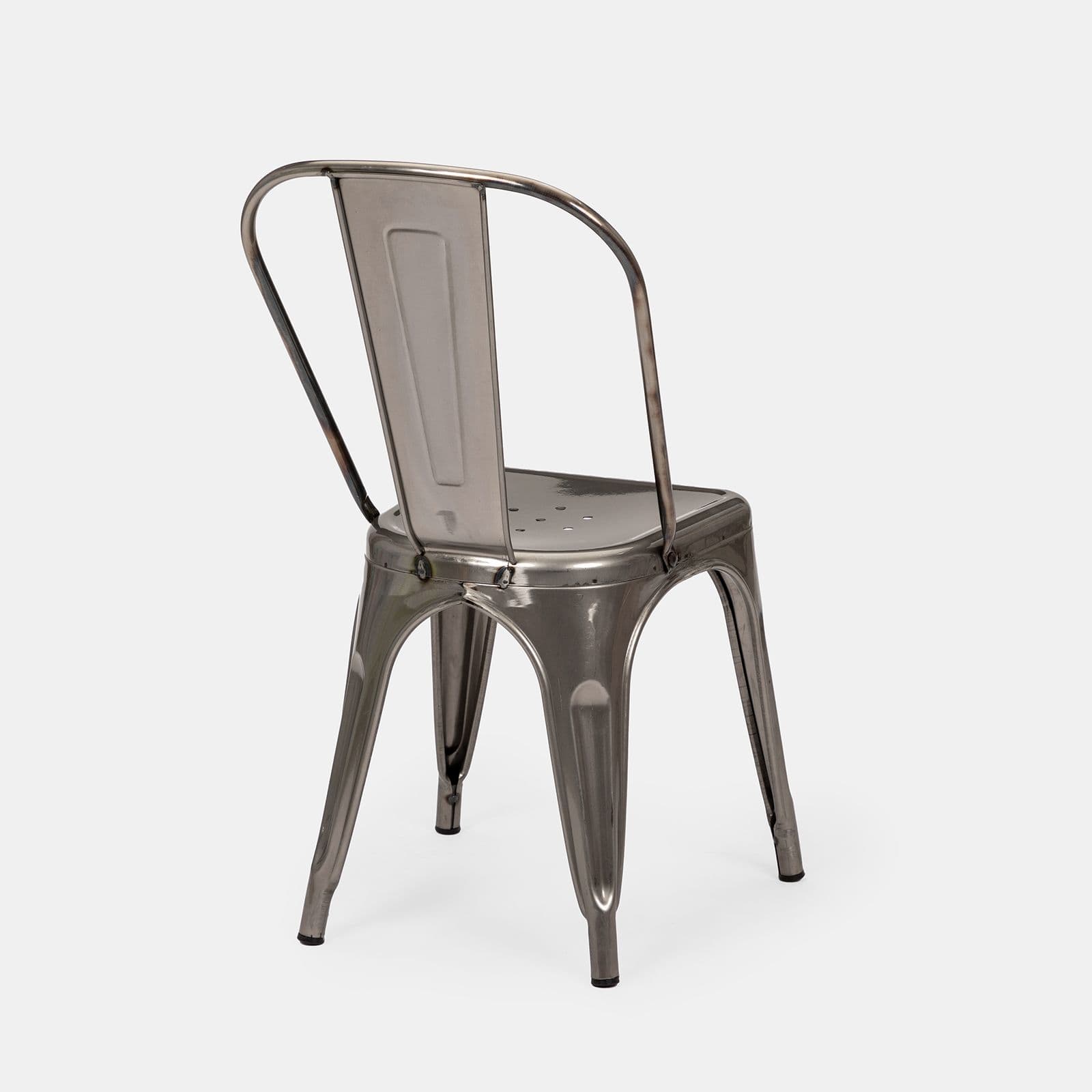 Sedia da giardino stile industrial in metallo spazzolato - Farley