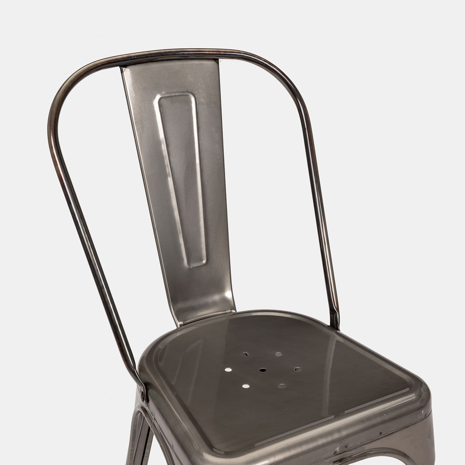 Sedia da giardino stile industrial in metallo spazzolato - Farley