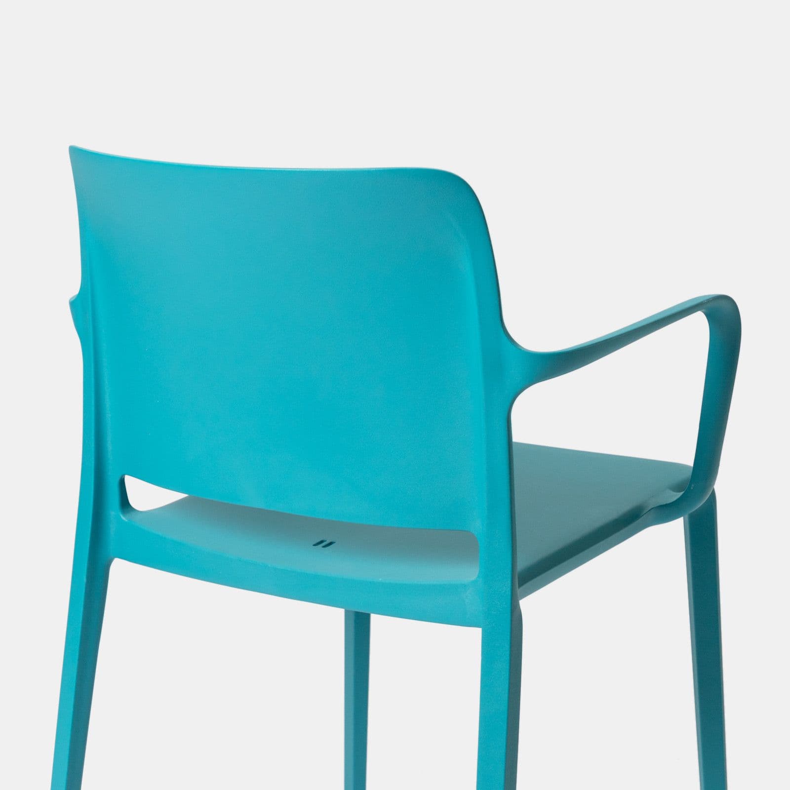Sedia da giardino squadrata con braccioli in polipropilene blu maldive - Vitta