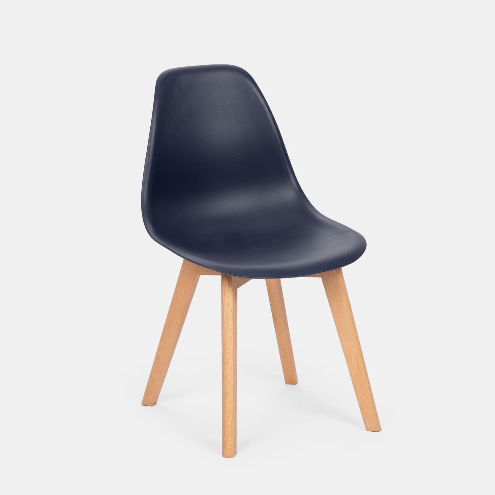 Sedia da interni blu con gambe in legno - Alborg
