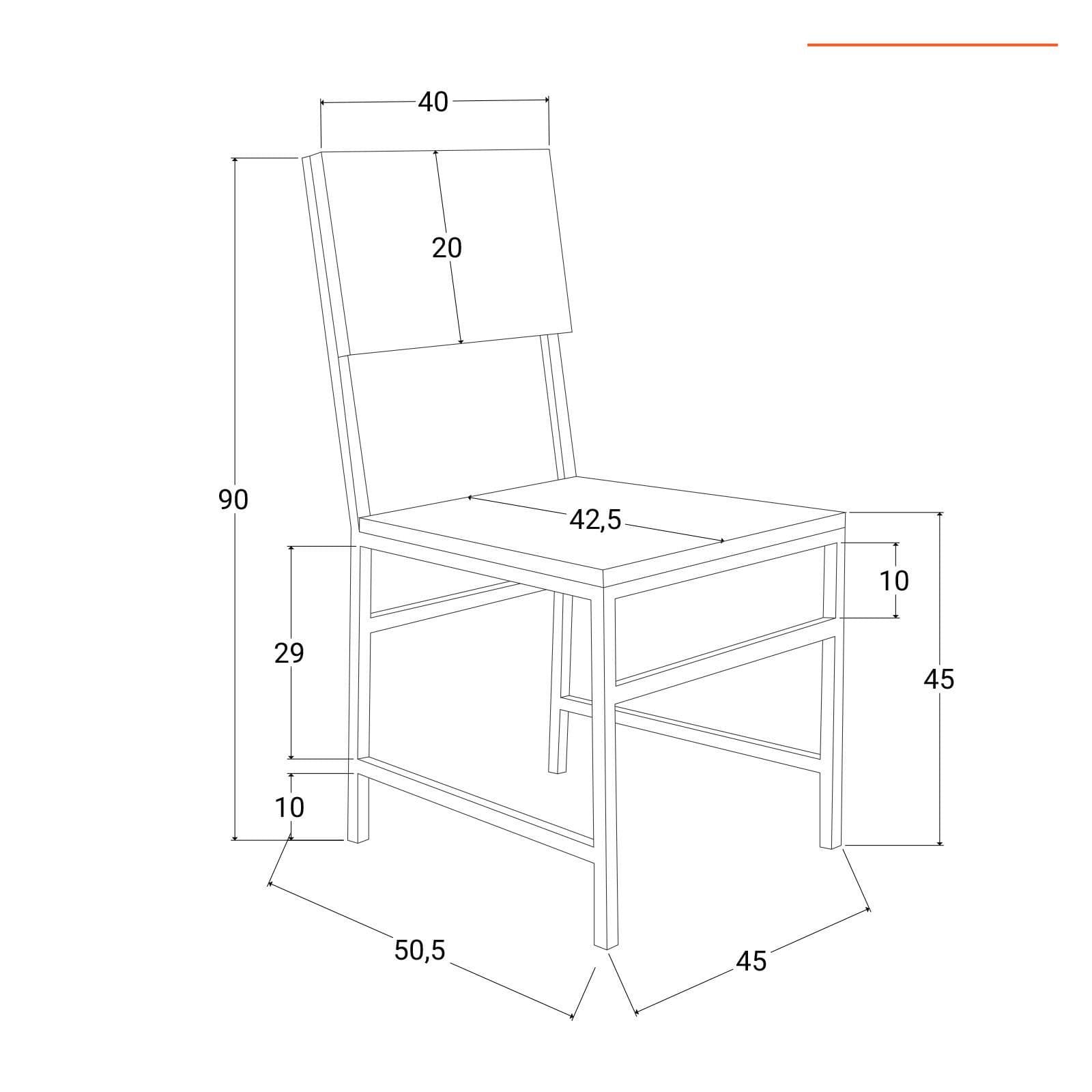 Sedia da interni in legno con gambe nere - Freia Acacia