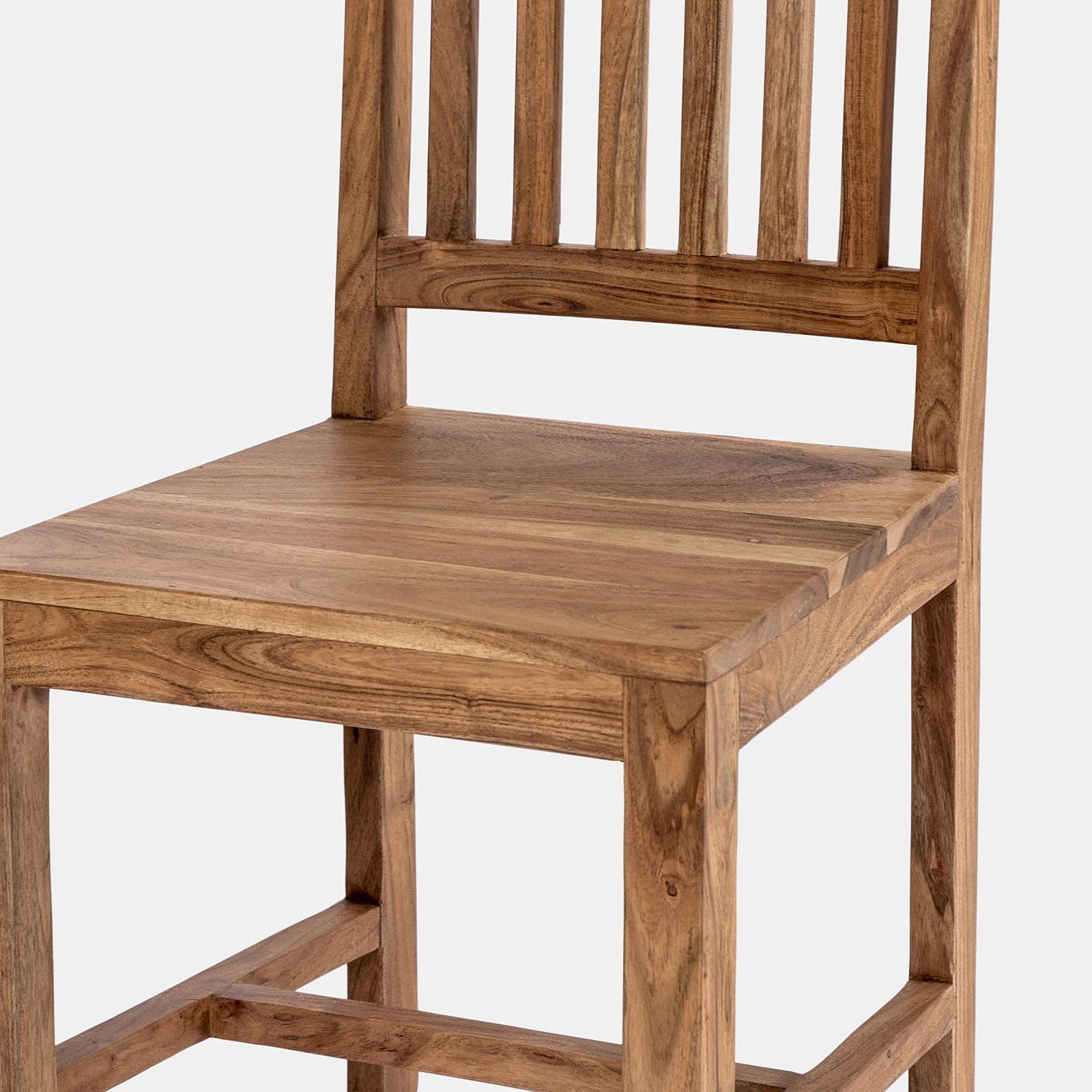 Sedia da interno in legno con schienale a doghe - Freia Acacia