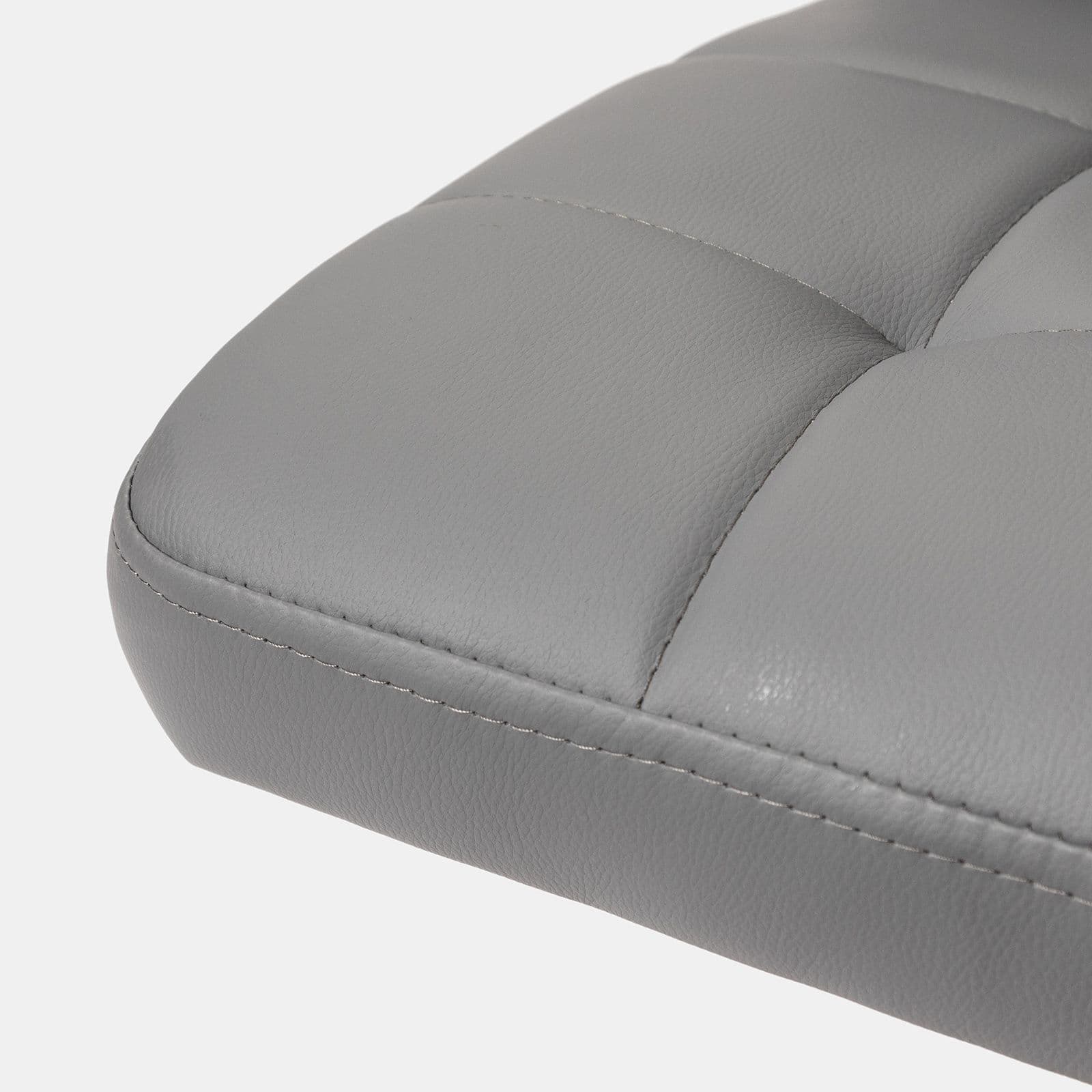 Sedia da ufficio girevole in similpelle grigio con base cromata - Anissa