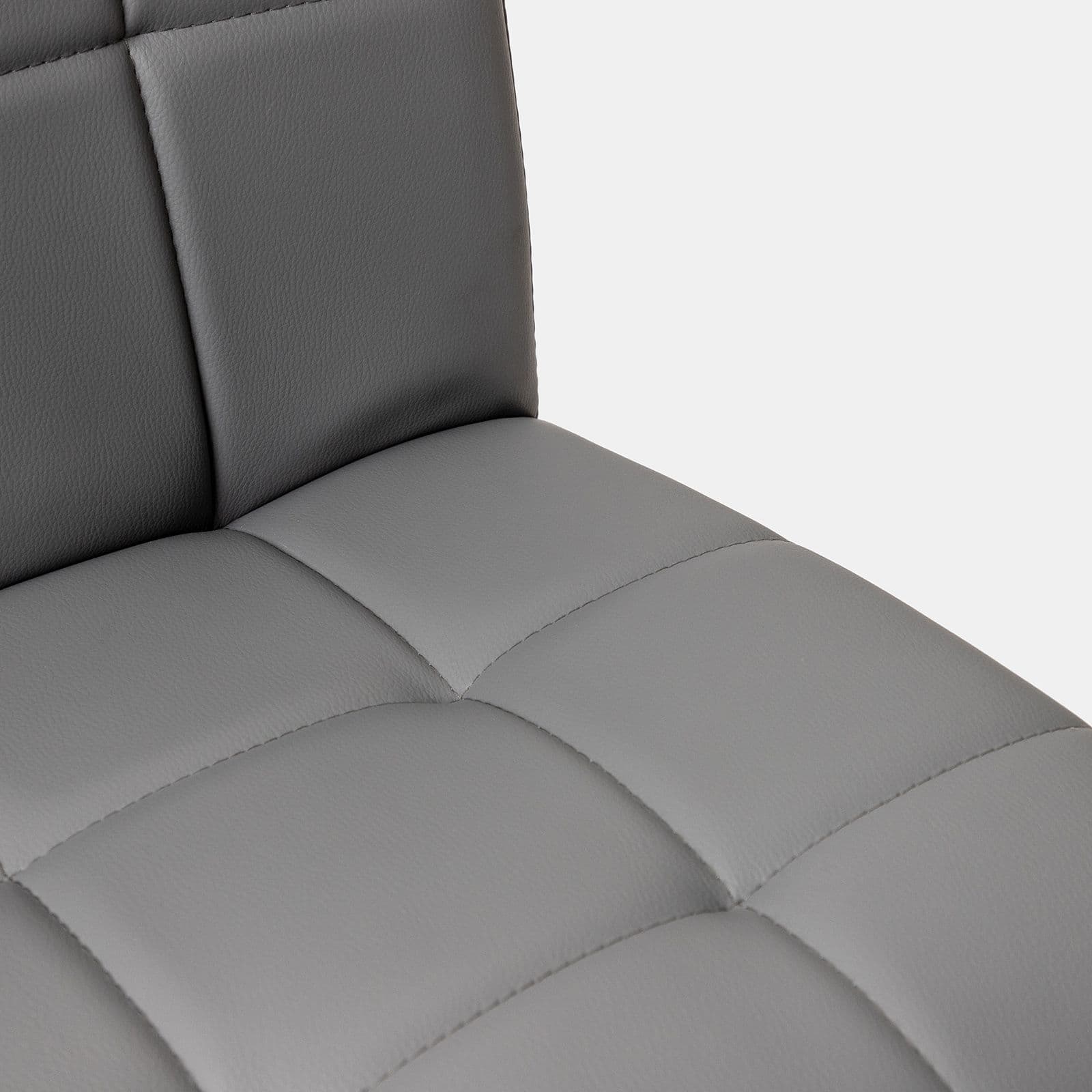 Sedia da ufficio girevole in similpelle grigio con base cromata - Anissa
