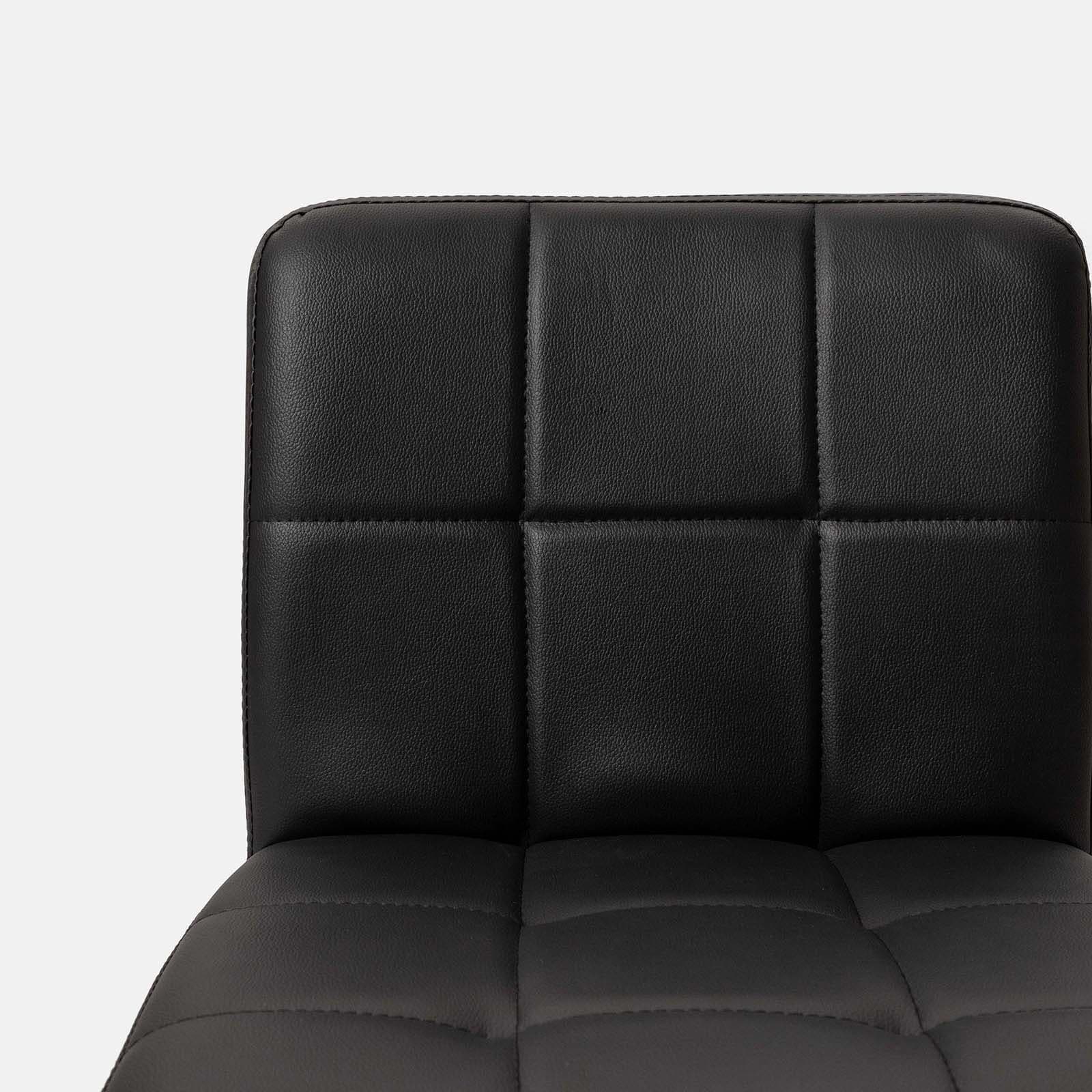 Sedia da ufficio girevole in similpelle nera con base cromata - Anissa