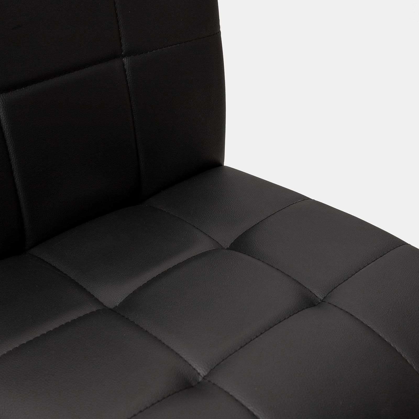 Sedia da ufficio girevole in similpelle nera con base cromata - Anissa