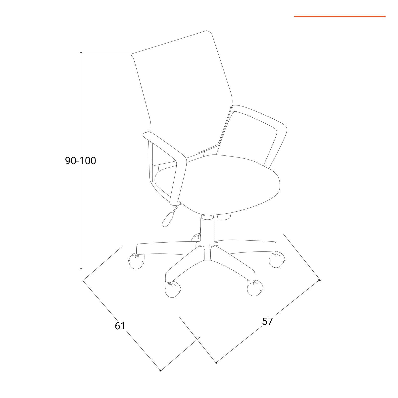 Sedia da ufficio girevole in tessuto mesh blu e schienale traspirante con supporto lombare - Wilson