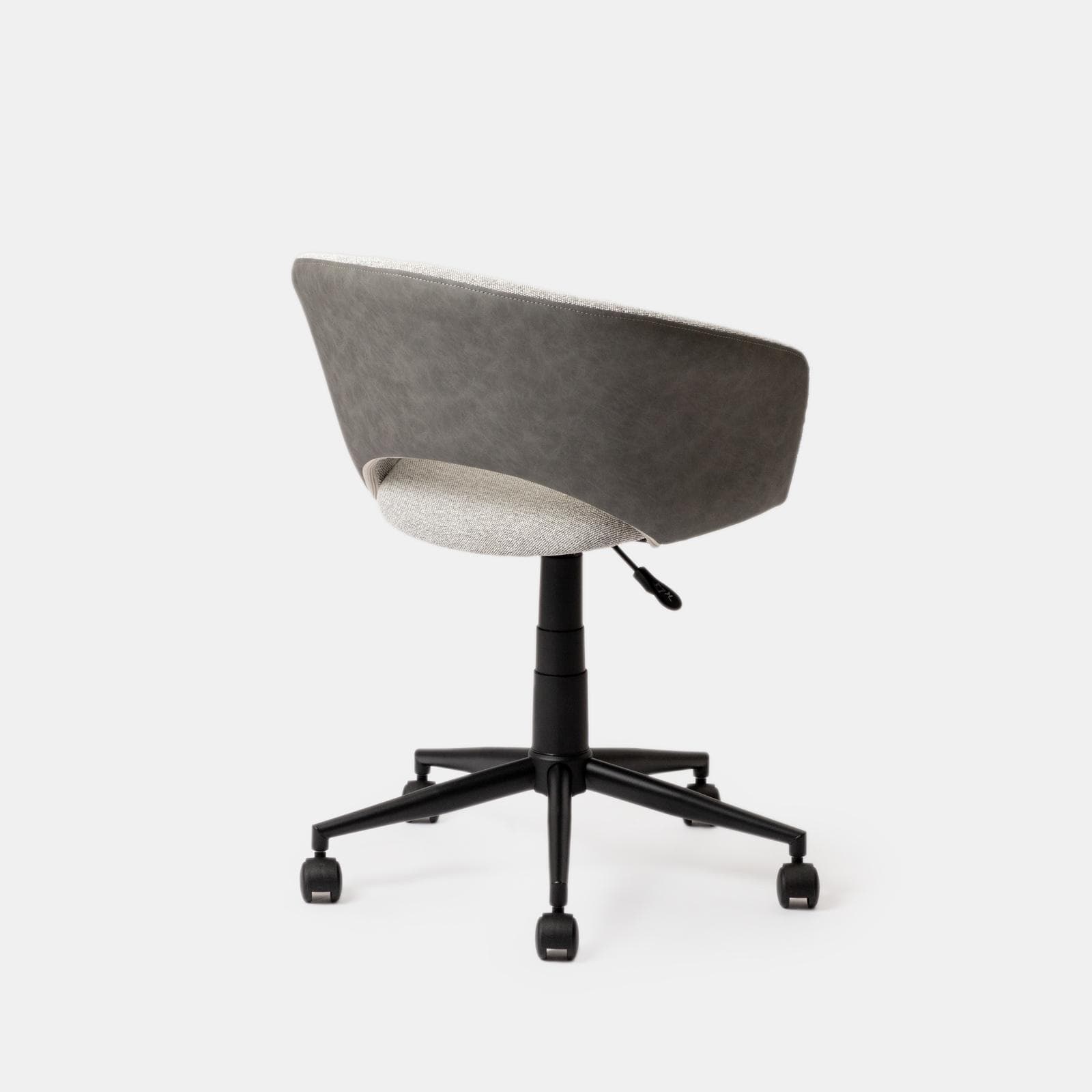 Sedia girevole da ufficio in tessuto effetto maglia grigio chiaro con schienale in similpelle grigio - Valzer
