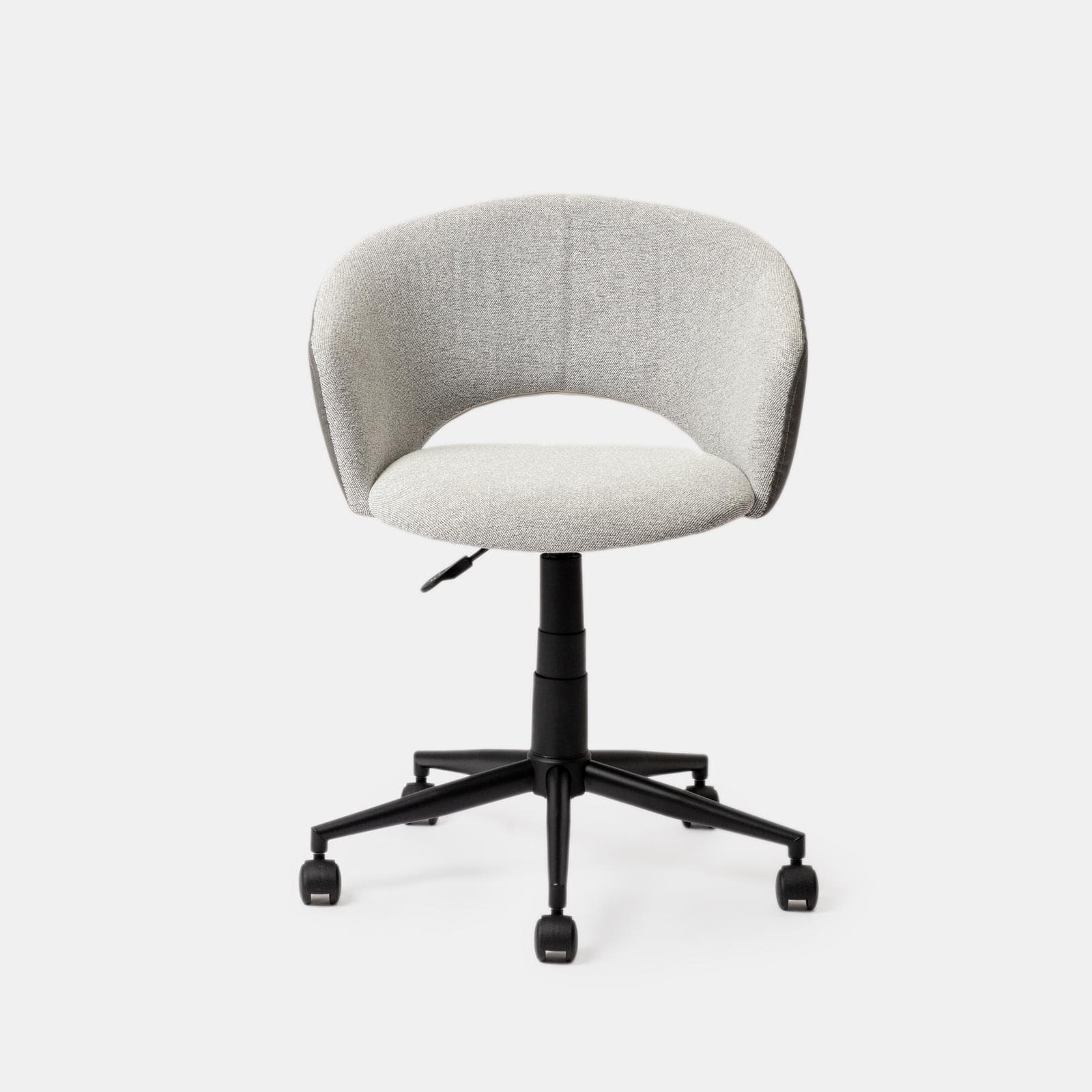 Sedia girevole da ufficio in tessuto effetto maglia grigio chiaro con schienale in similpelle grigio - Valzer