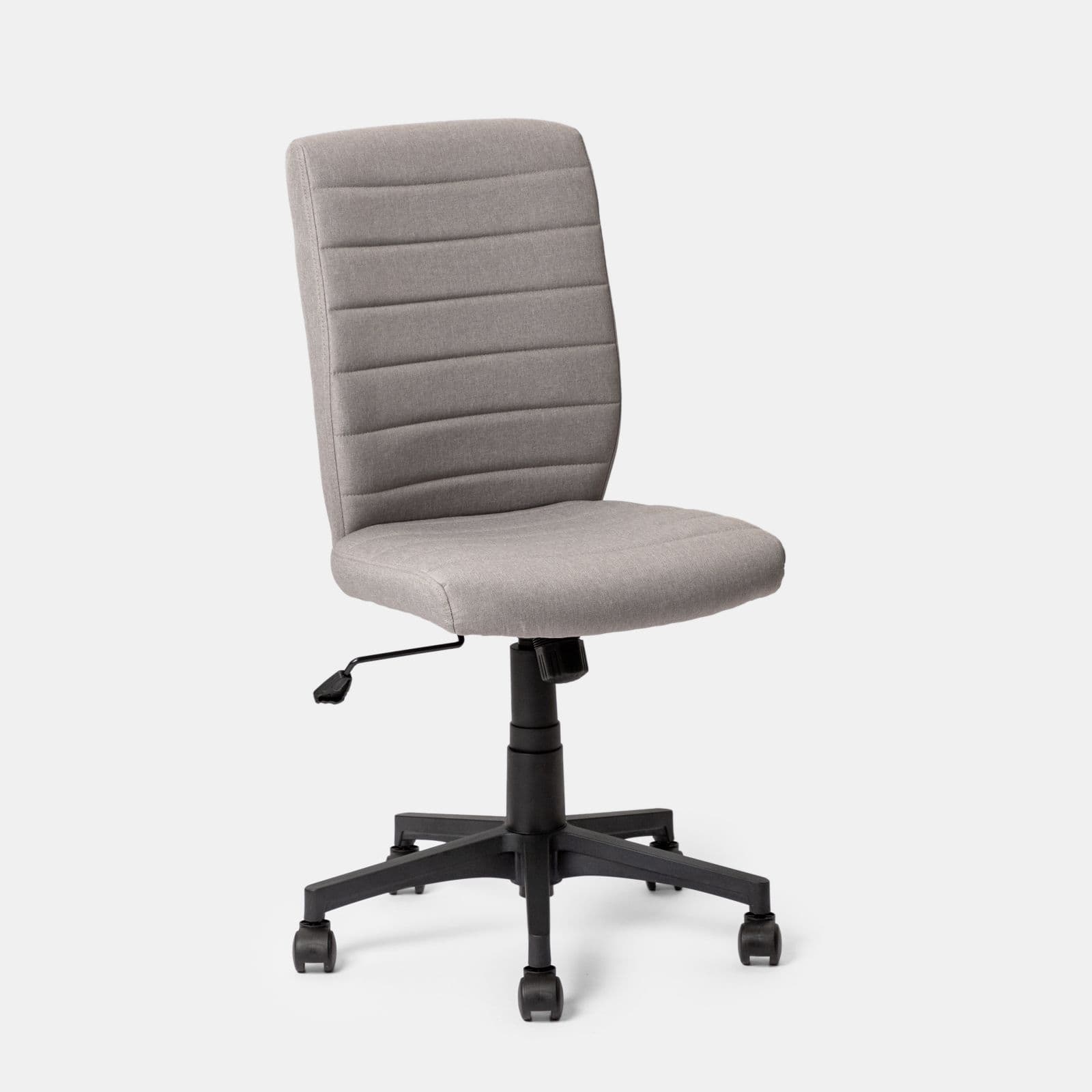Sedia girevole da ufficio in tessuto grigio chiaro con altezza regolabile e base in nylon - Tamara