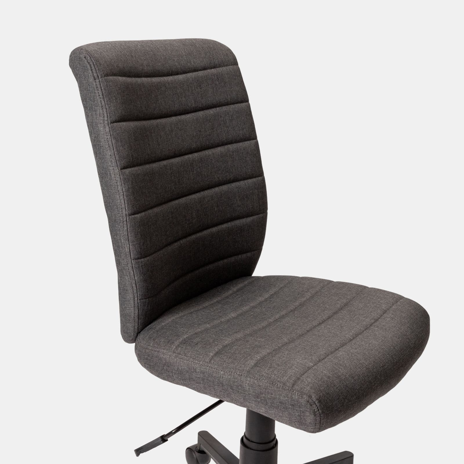 Sedia girevole da ufficio in tessuto grigio con altezza regolabile e base in nylon - Tamara