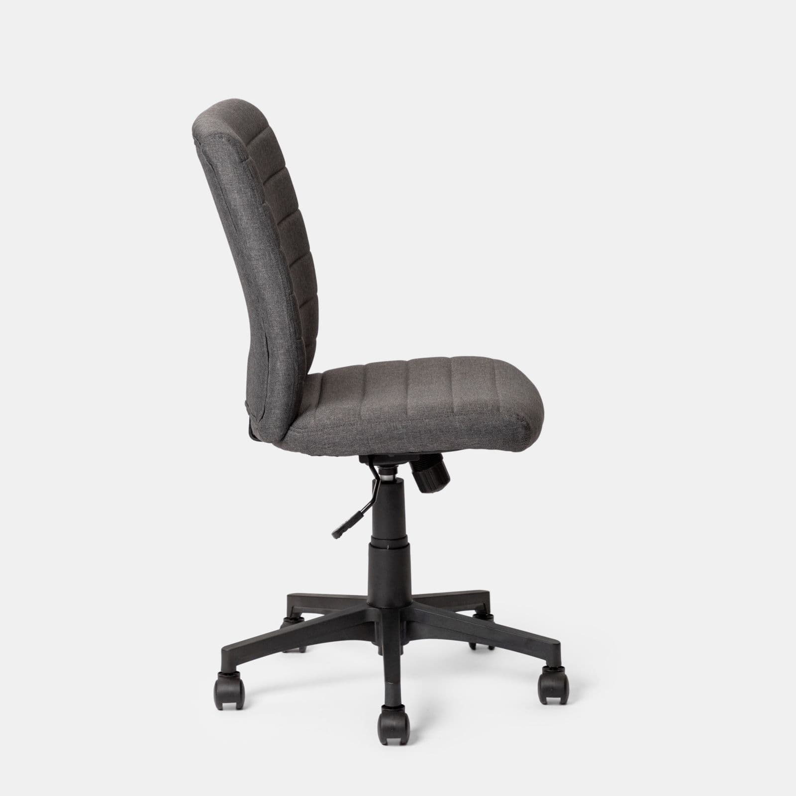 Sedia girevole da ufficio in tessuto grigio con altezza regolabile e base in nylon - Tamara