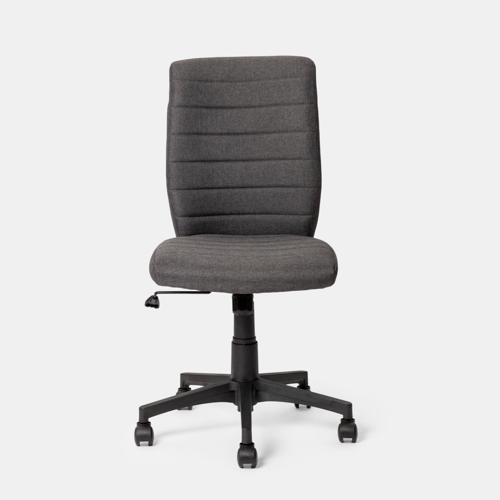 Sedia girevole da ufficio in tessuto grigio con altezza regolabile e base in nylon - Tamara