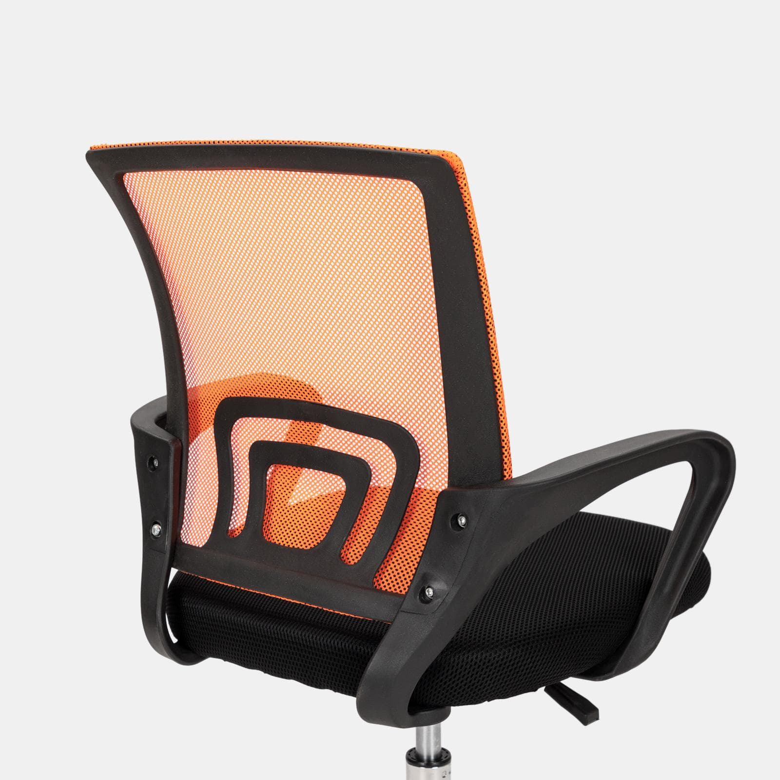 Sedia da ufficio girevole in tessuto mesh nero e schienale traspirante arancione - Lizzy