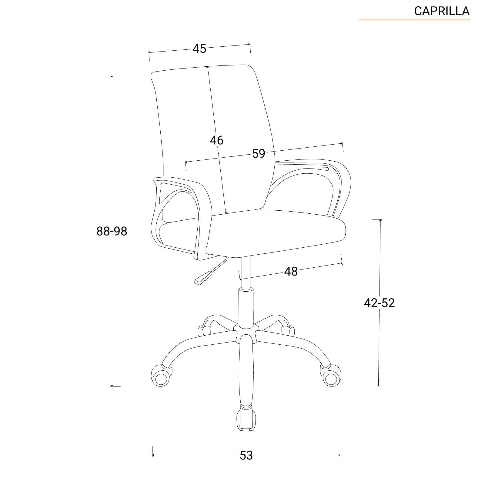 Poltrona da ufficio girevole in tessuto mesh bianco e schienale traspirante - Caprilla