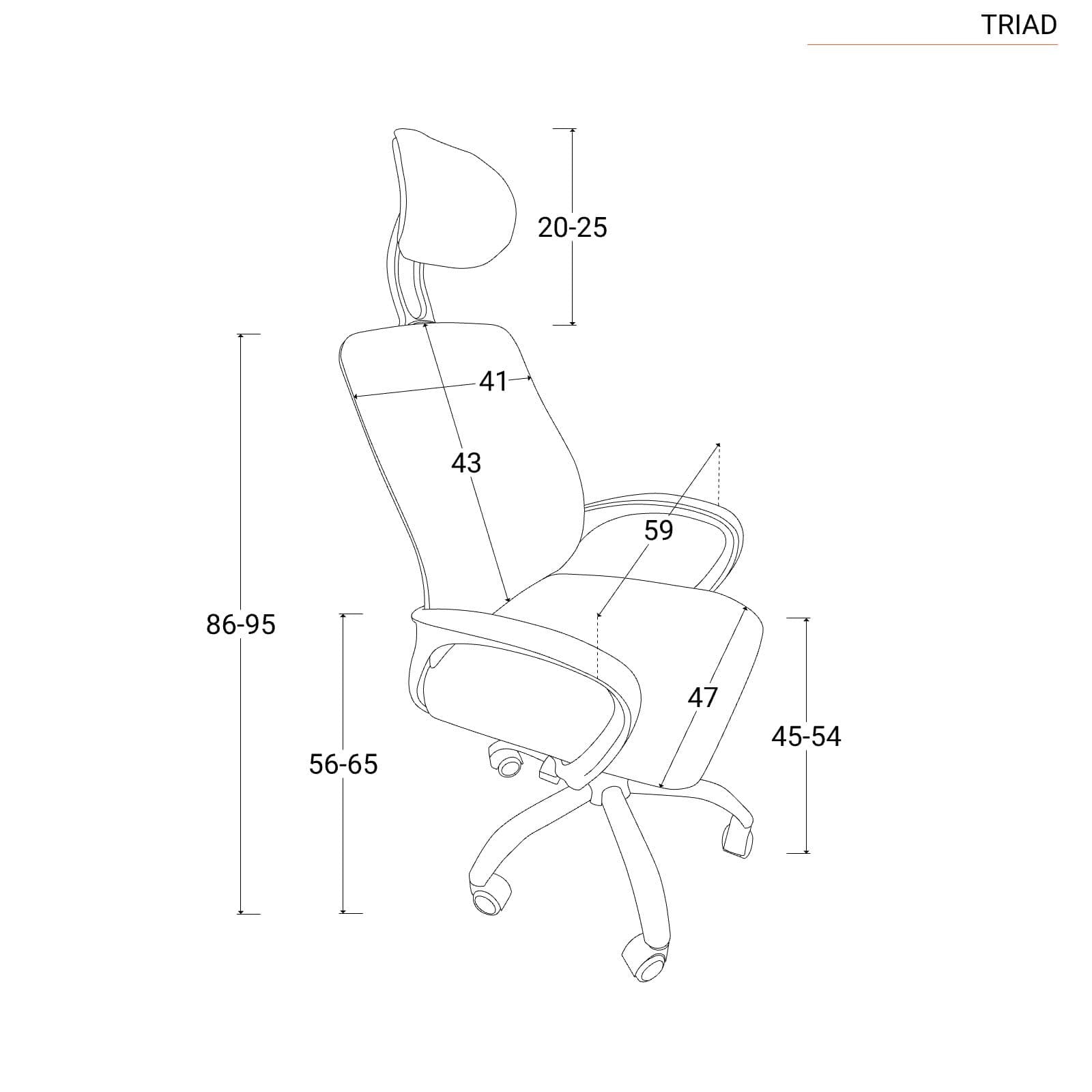 Sedia da ufficio girevole in tessuto mesh bianco con schienale traspirante e poggiatesta - Triad