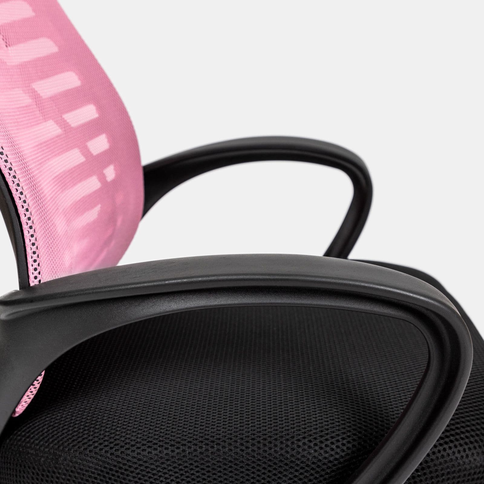 Sedia da ufficio girevole in tessuto mesh nero e schienale traspirante rosa - Storex