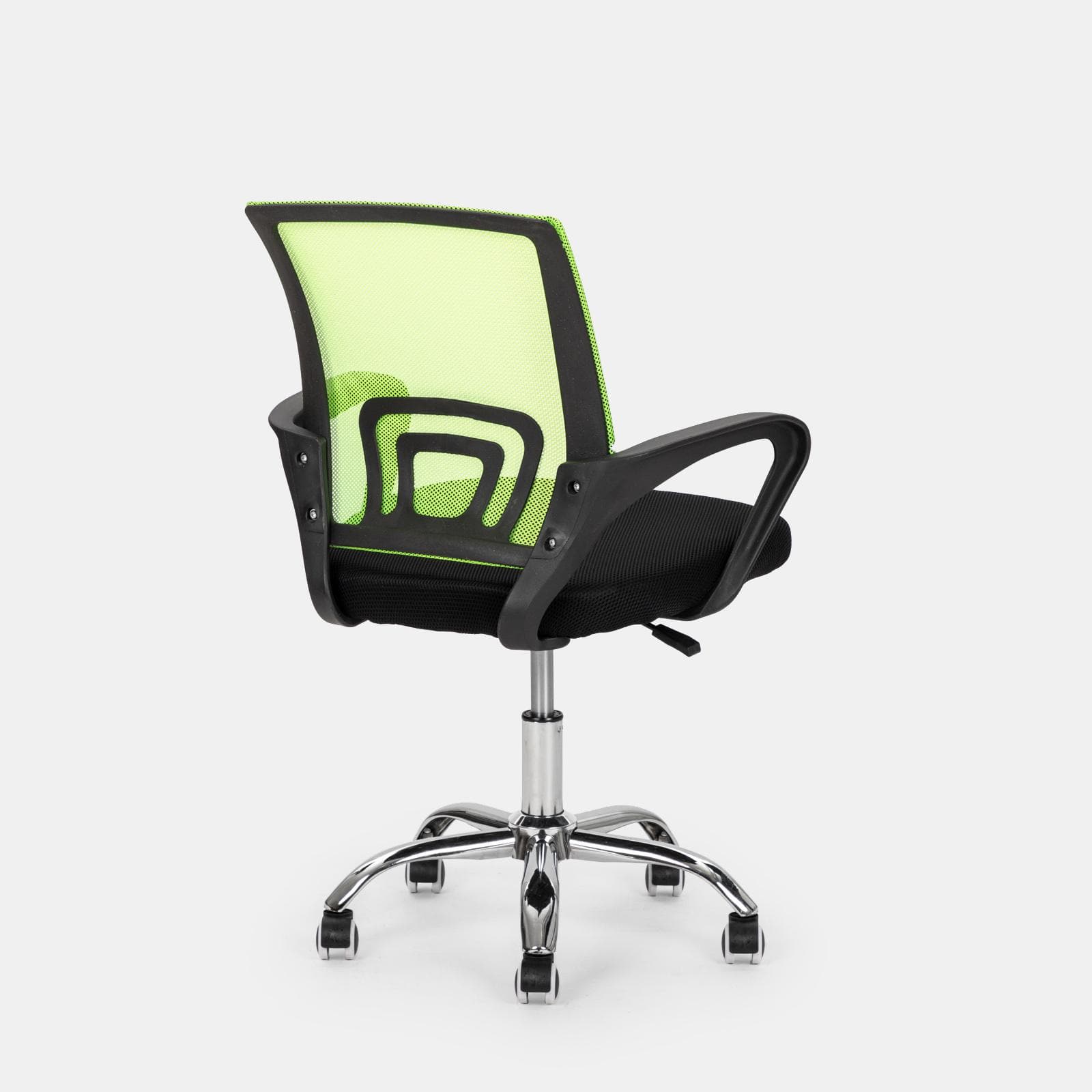 Sedia da ufficio girevole in tessuto mesh nero e schienale traspirante verde - Lizzy