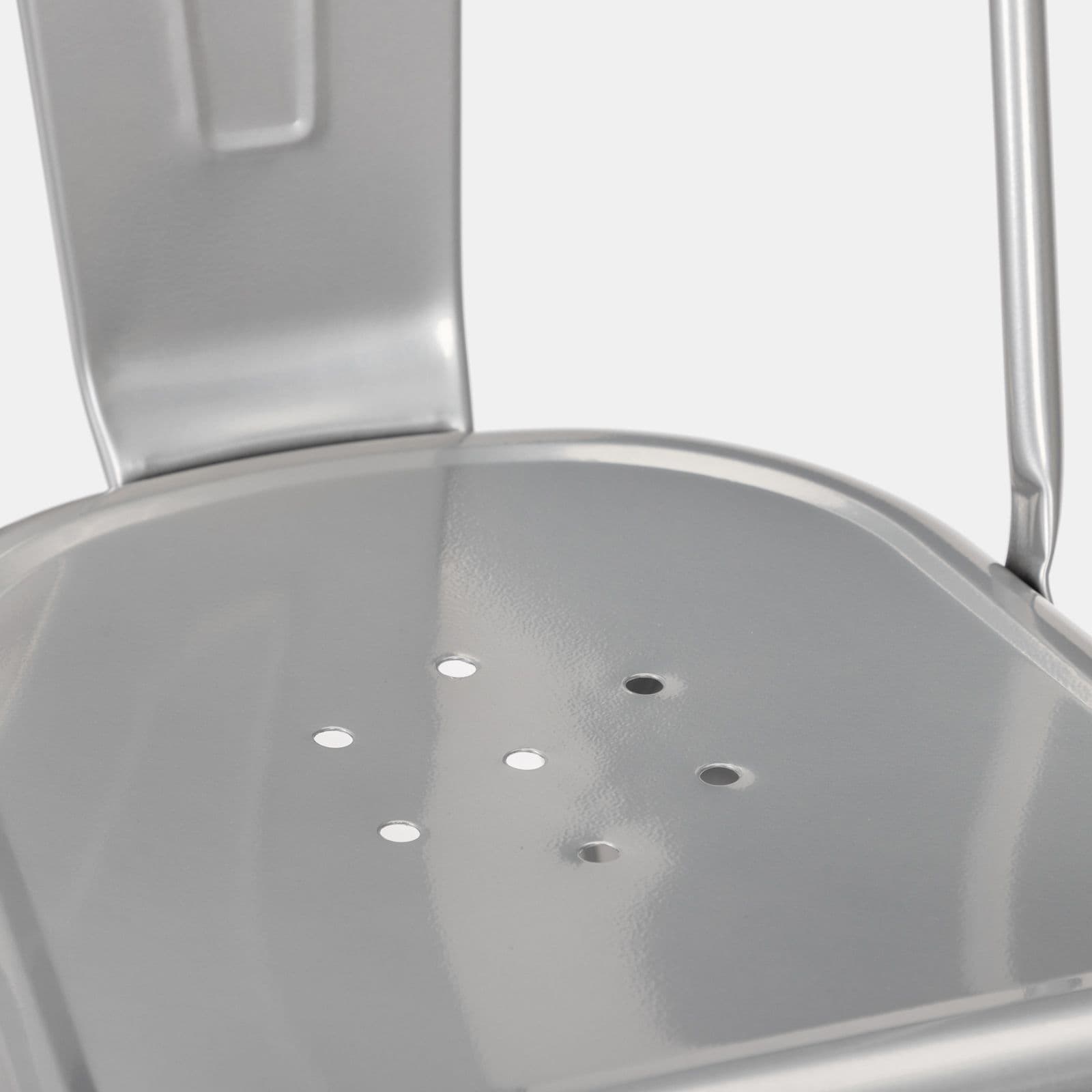 Sedia impilabile stile industrial in metallo grigio - Farley