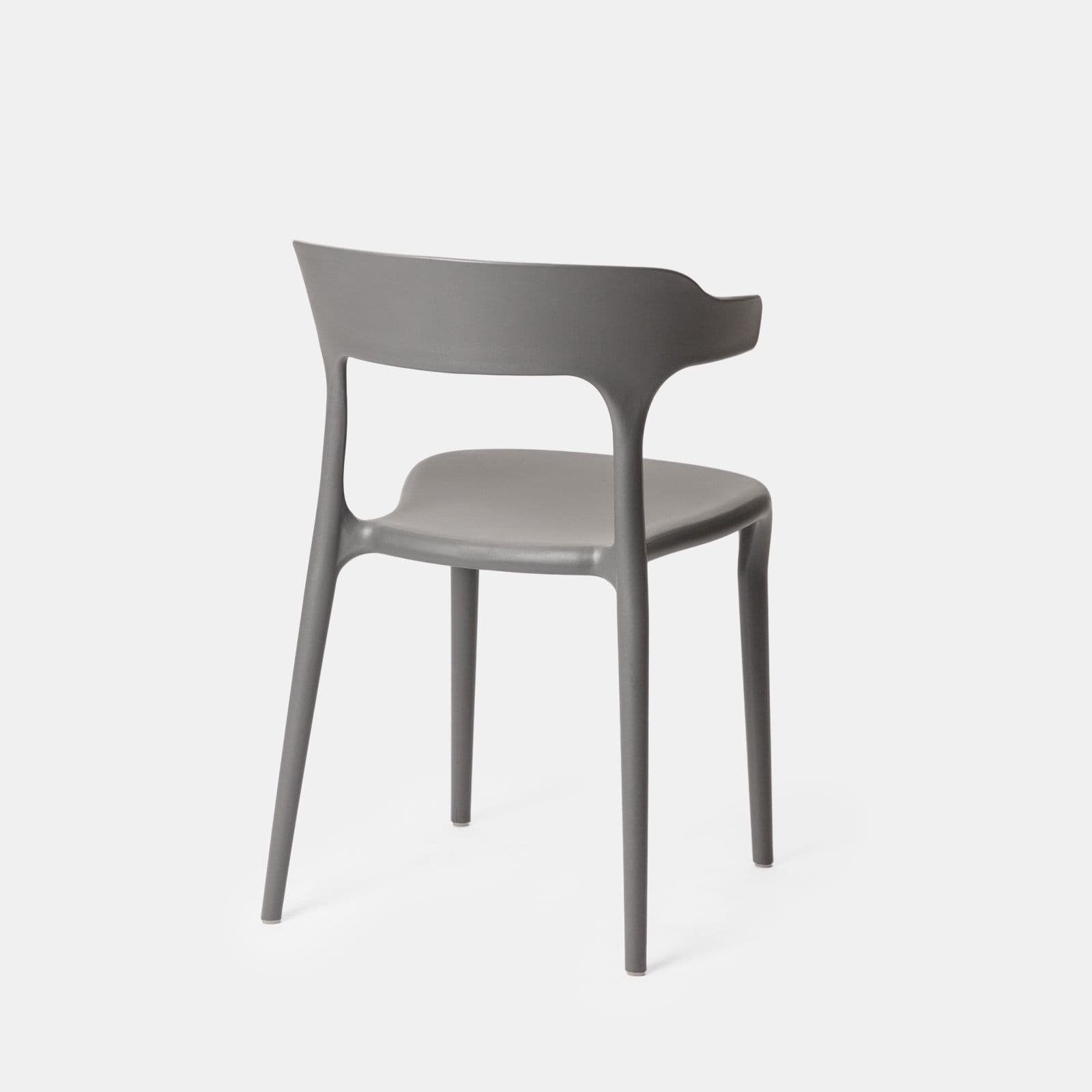 Sedia impilabile con braccioli design in polipropilene grigio - Dibra