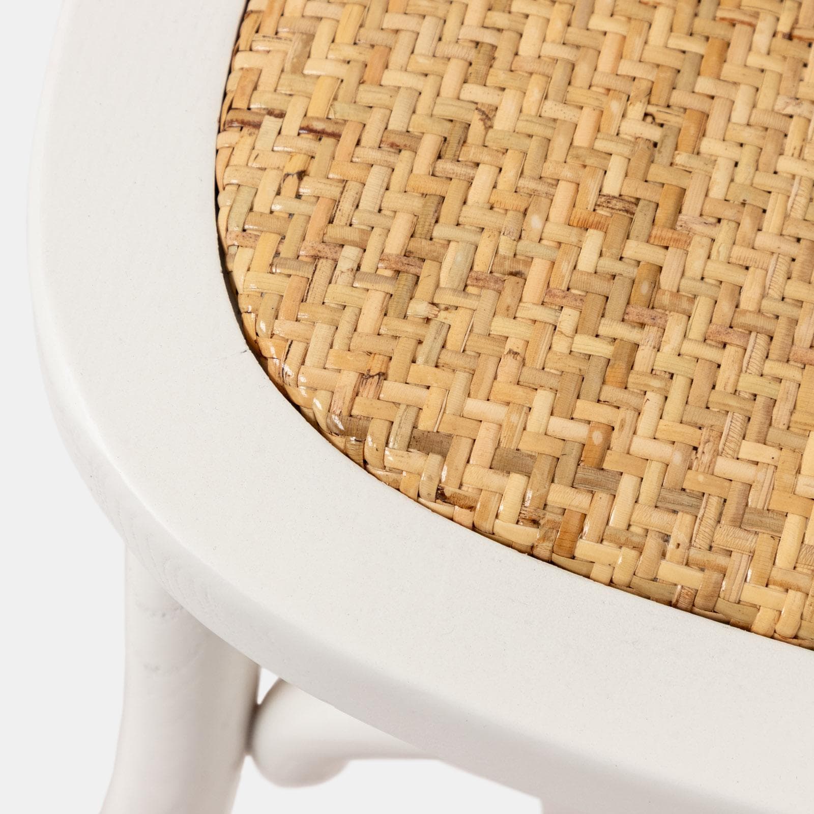 Sedia in legno di olmo bianco con seduta in rattan - Aymit