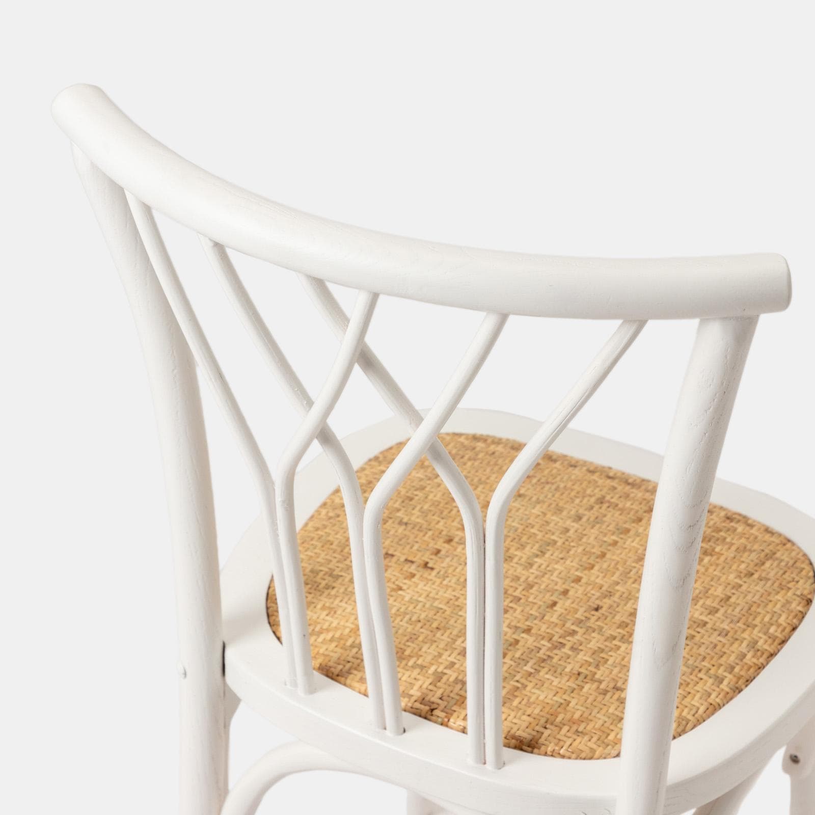 Sedia in legno di olmo bianco con seduta in rattan - Aymit