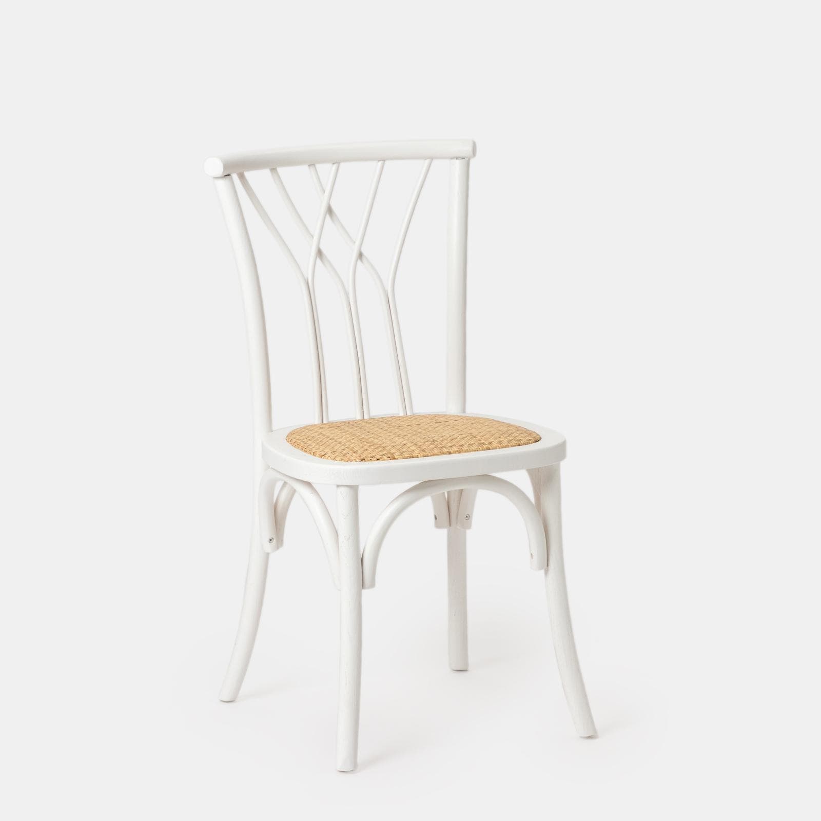 Sedia in legno di olmo bianco con seduta in rattan - Aymit