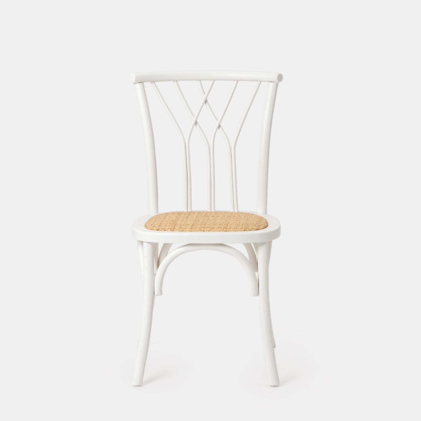 Sedia in legno di olmo bianco con seduta in rattan - Aymit
