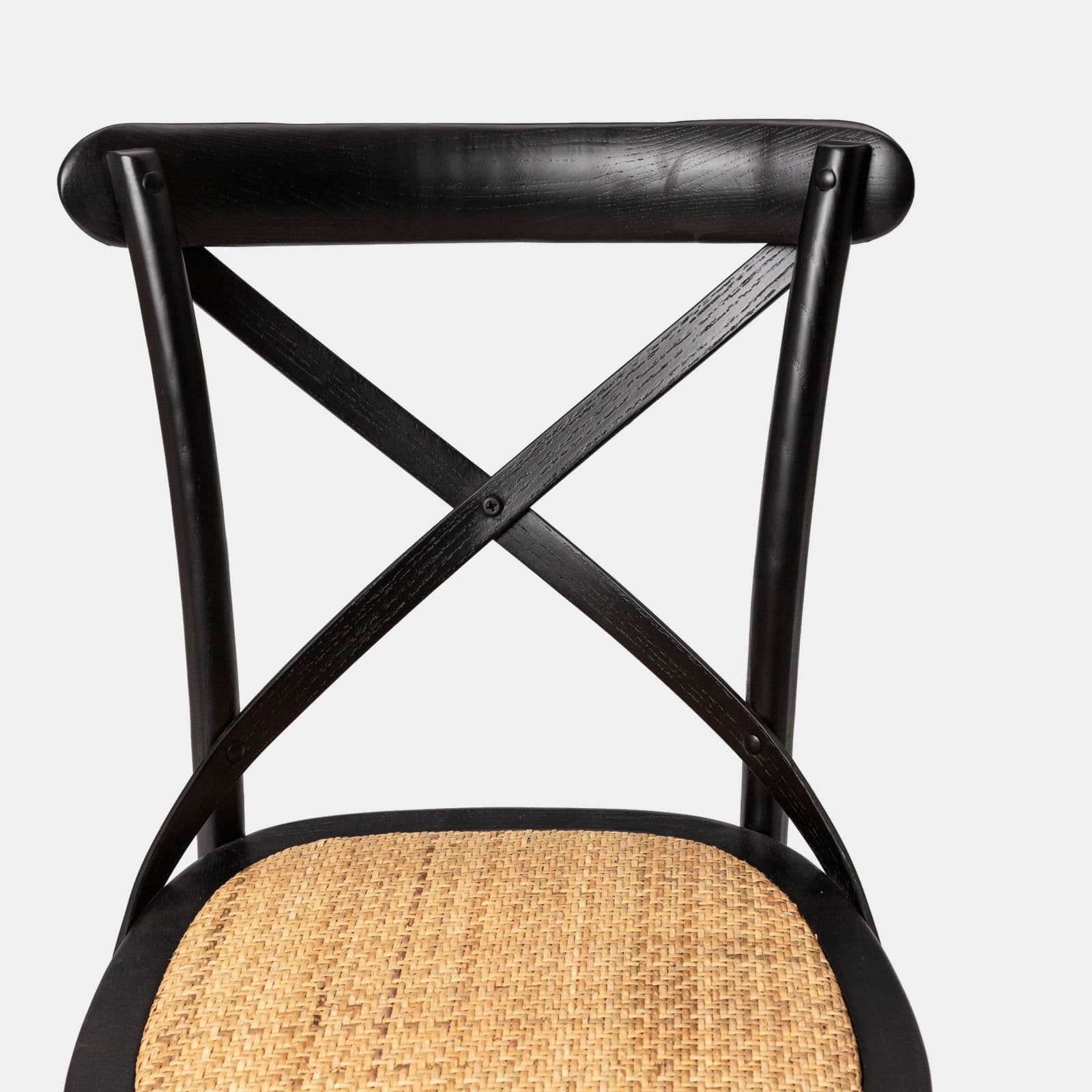 Sedia in legno di olmo nero con seduta in rattan - Giulietta
