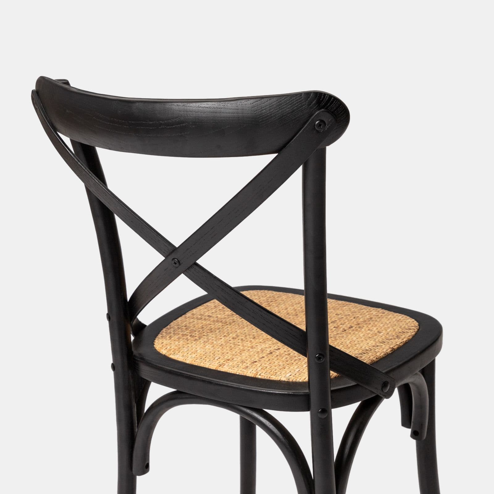 Sedia in legno di olmo nero con seduta in rattan - Giulietta