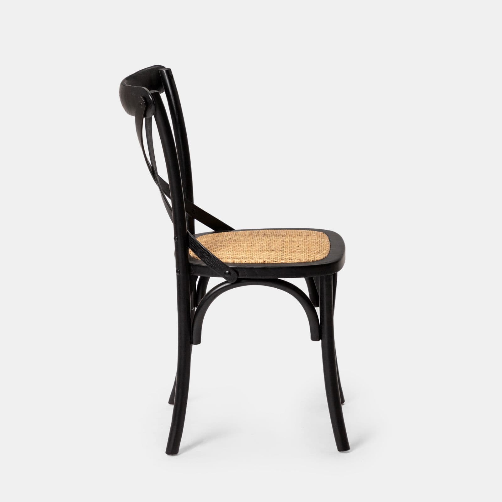 Sedia in legno di olmo nero con seduta in rattan - Giulietta
