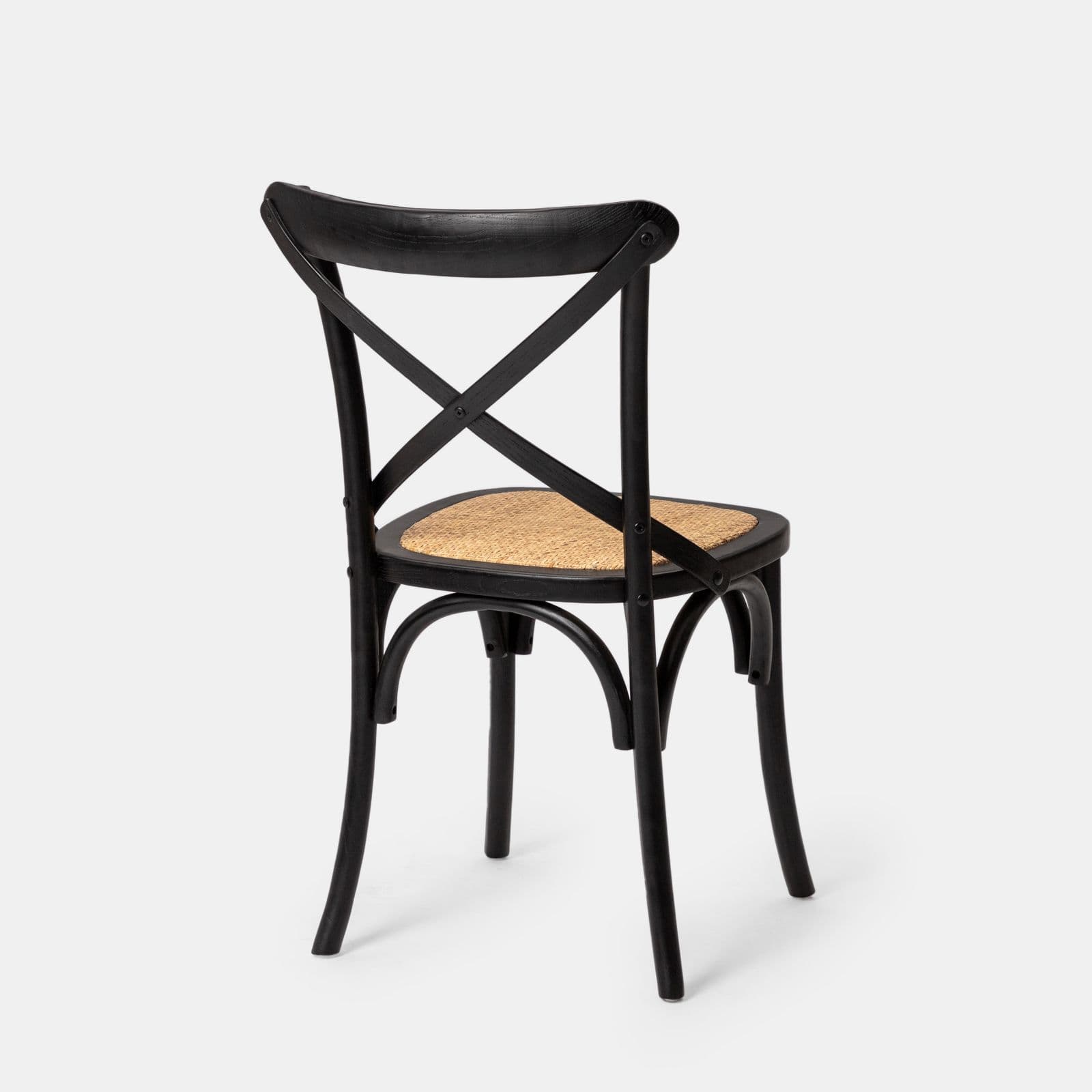 Sedia in legno di olmo nero con seduta in rattan - Giulietta