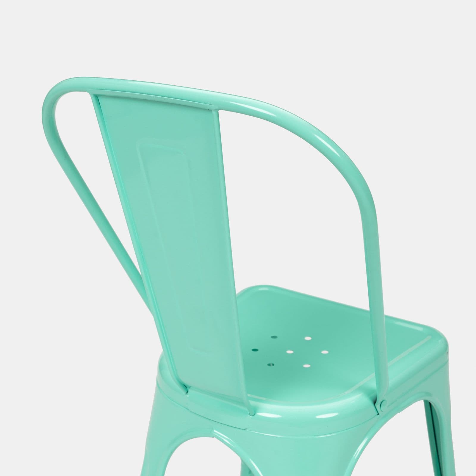 Sedia impilabile stile industrial in metallo verde acqua - Farley