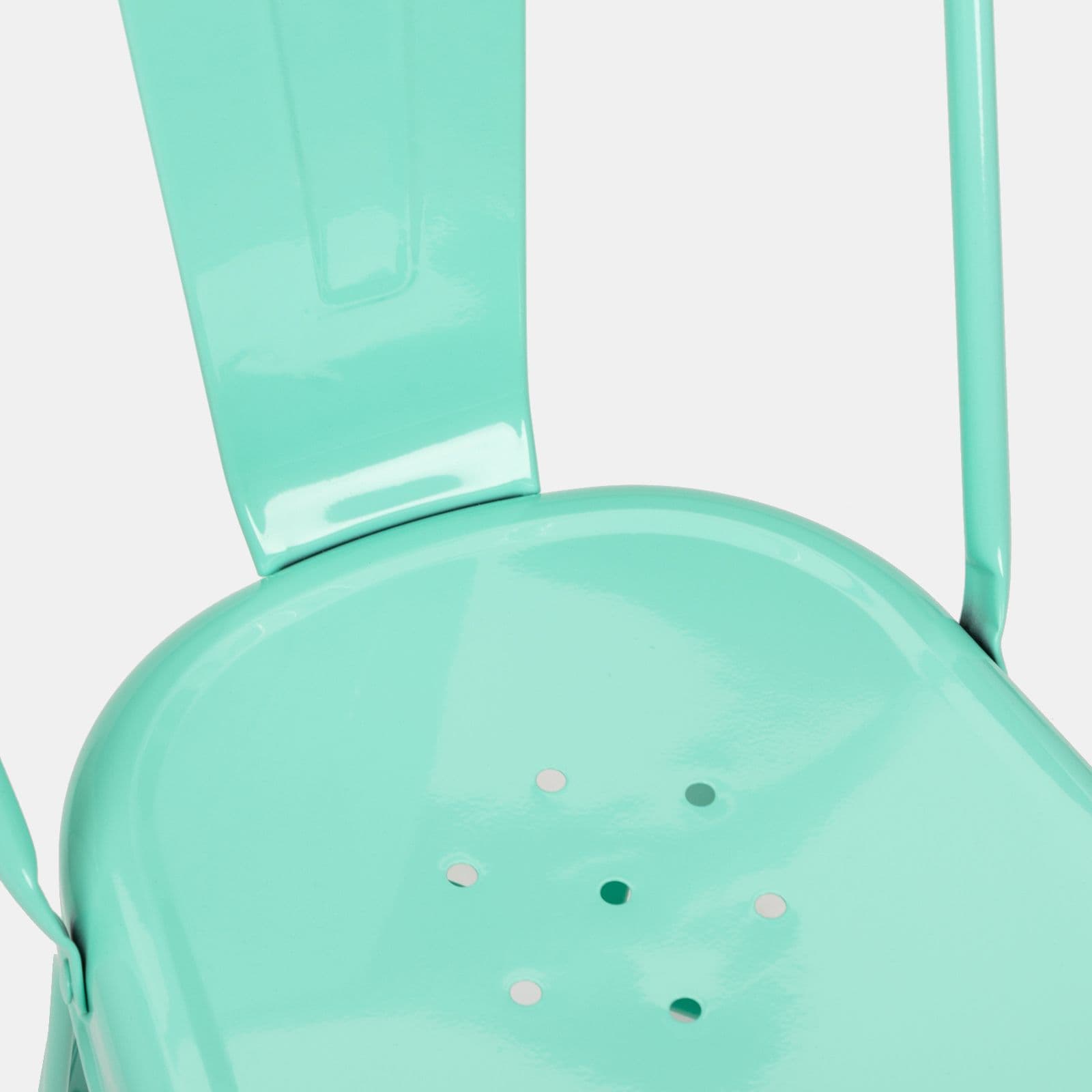 Sedia impilabile stile industrial in metallo verde acqua - Farley