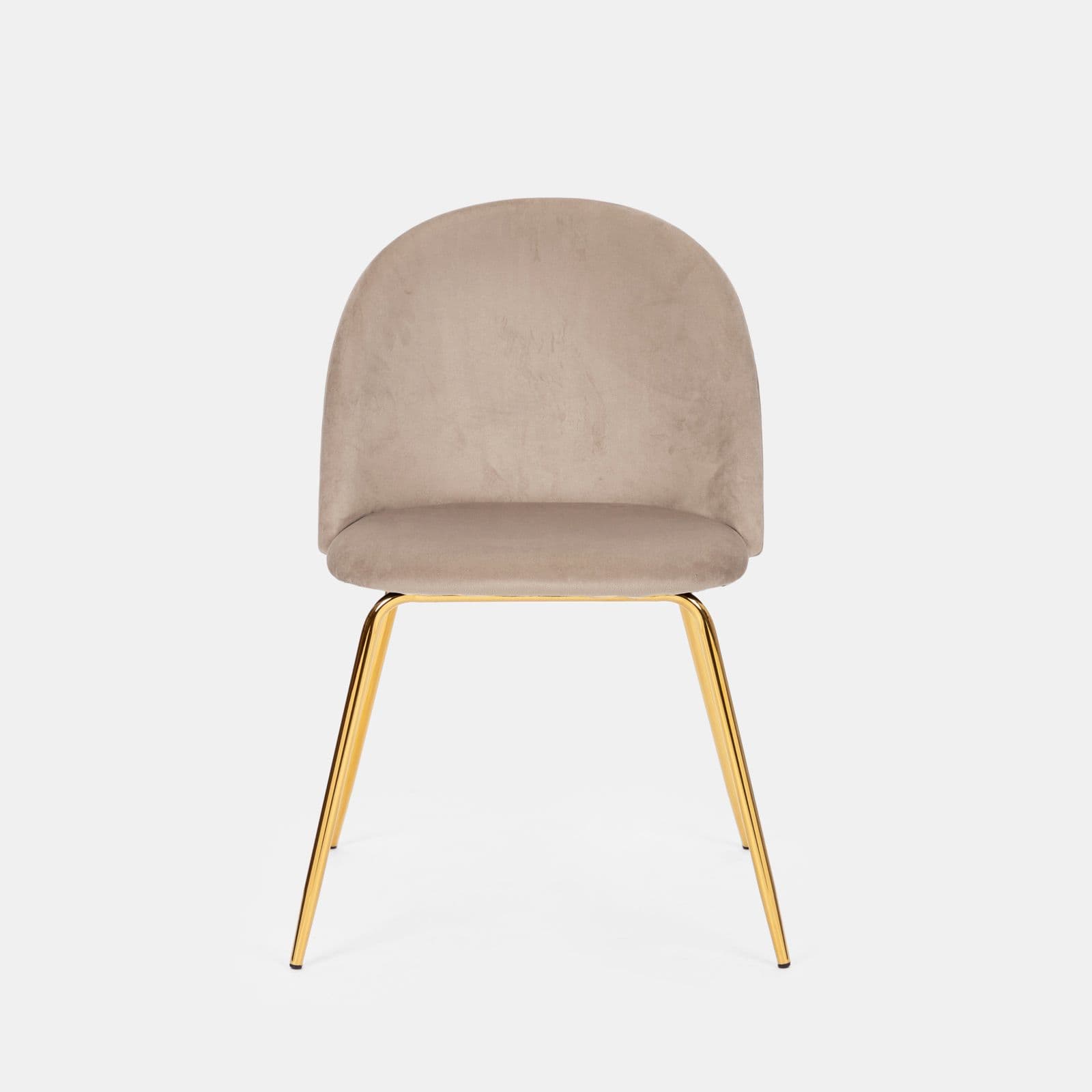 Sedia in velluto tortora con gambe oro - Melt